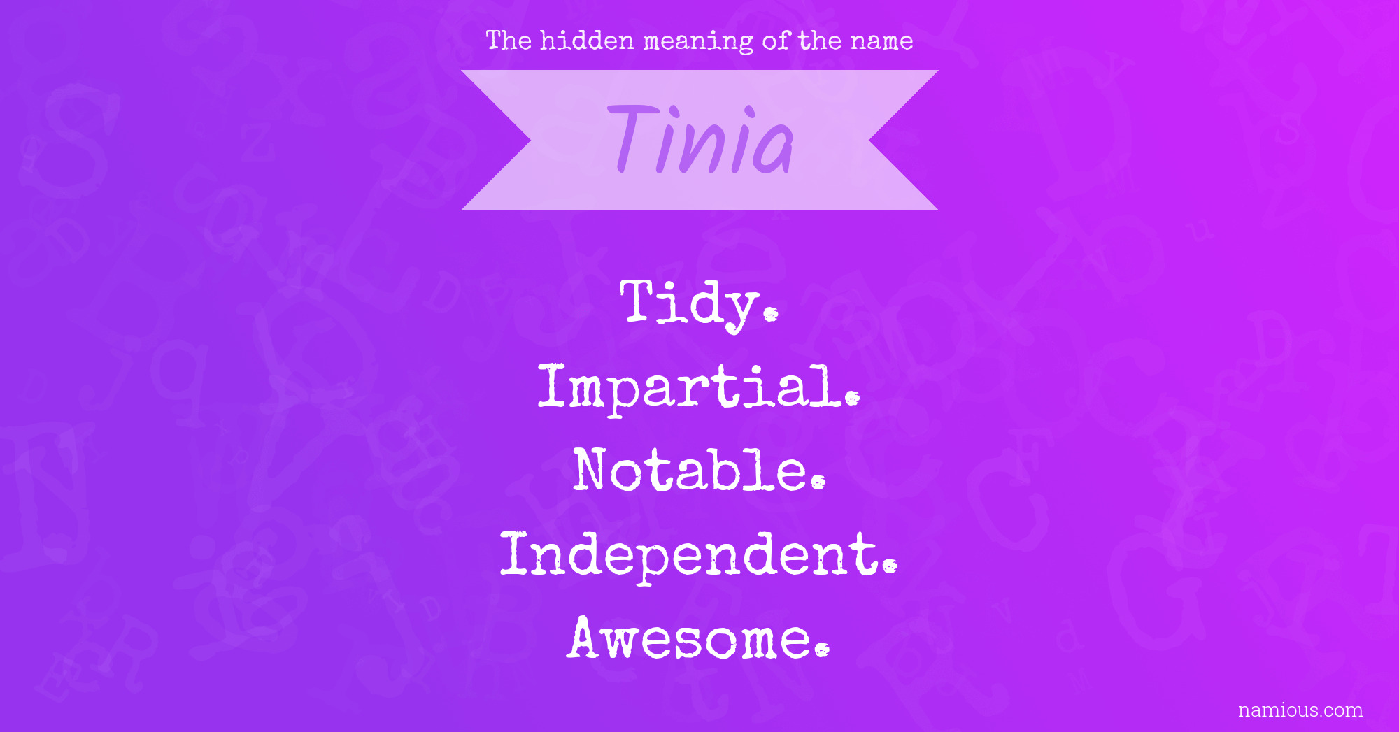 The hidden meaning of the name Tinia