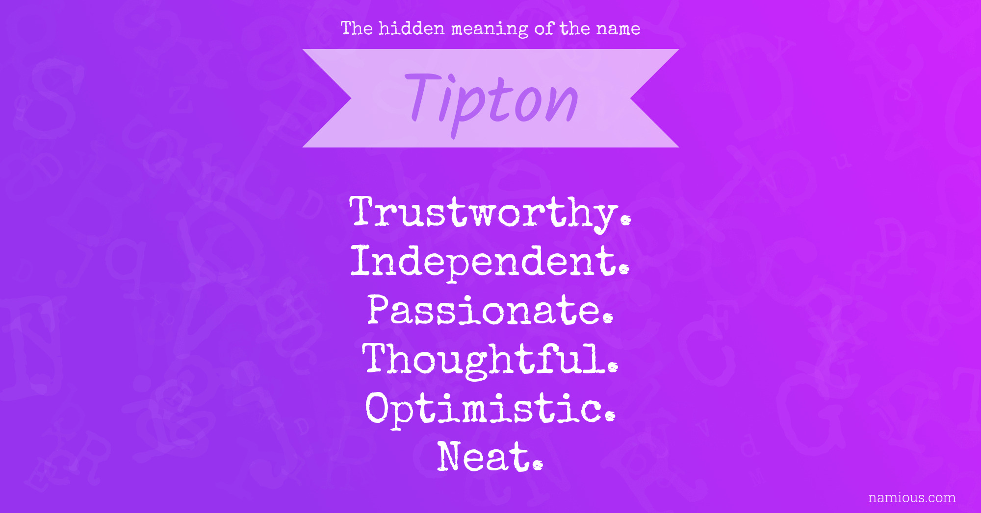 The hidden meaning of the name Tipton