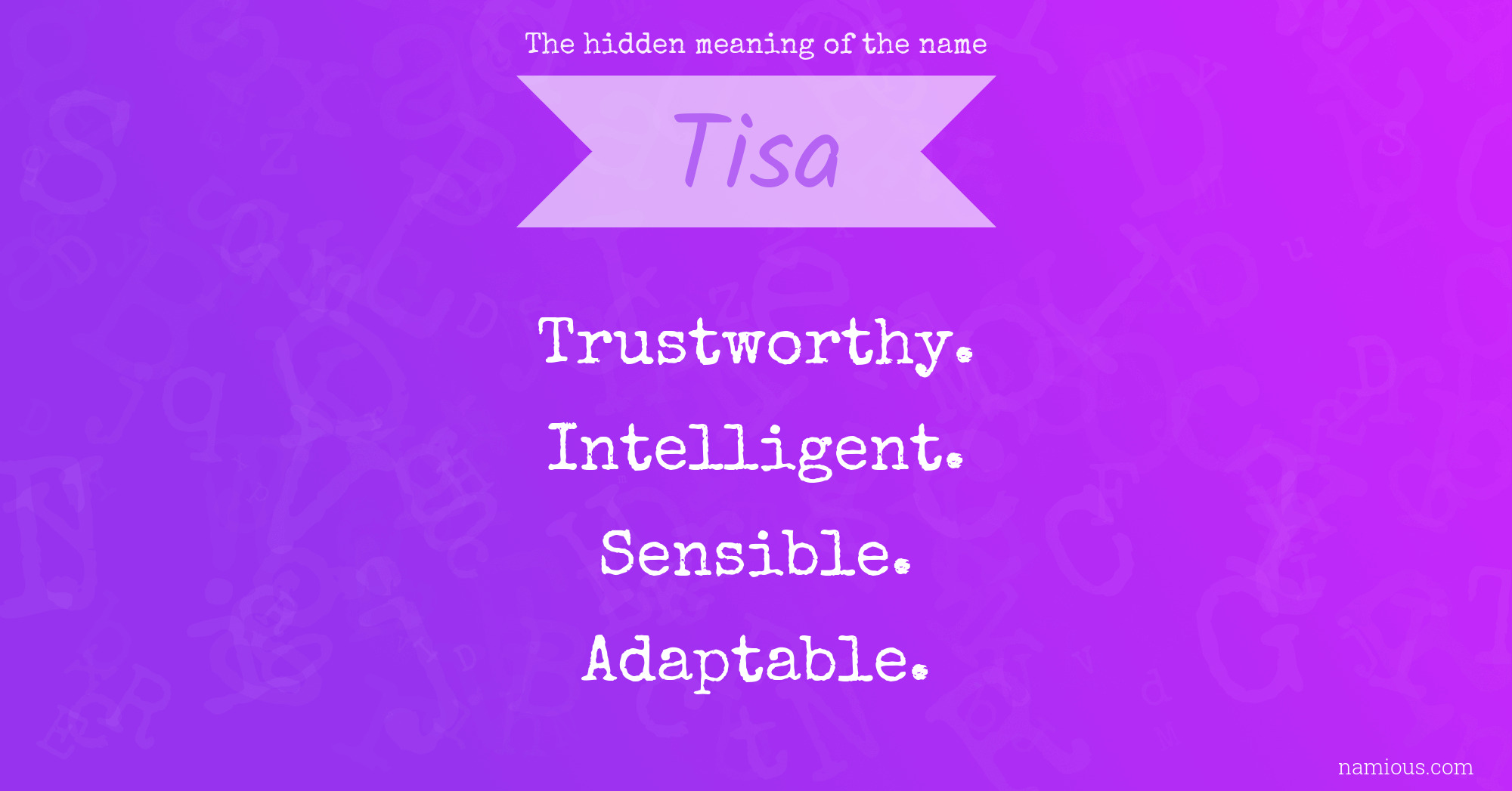 The hidden meaning of the name Tisa