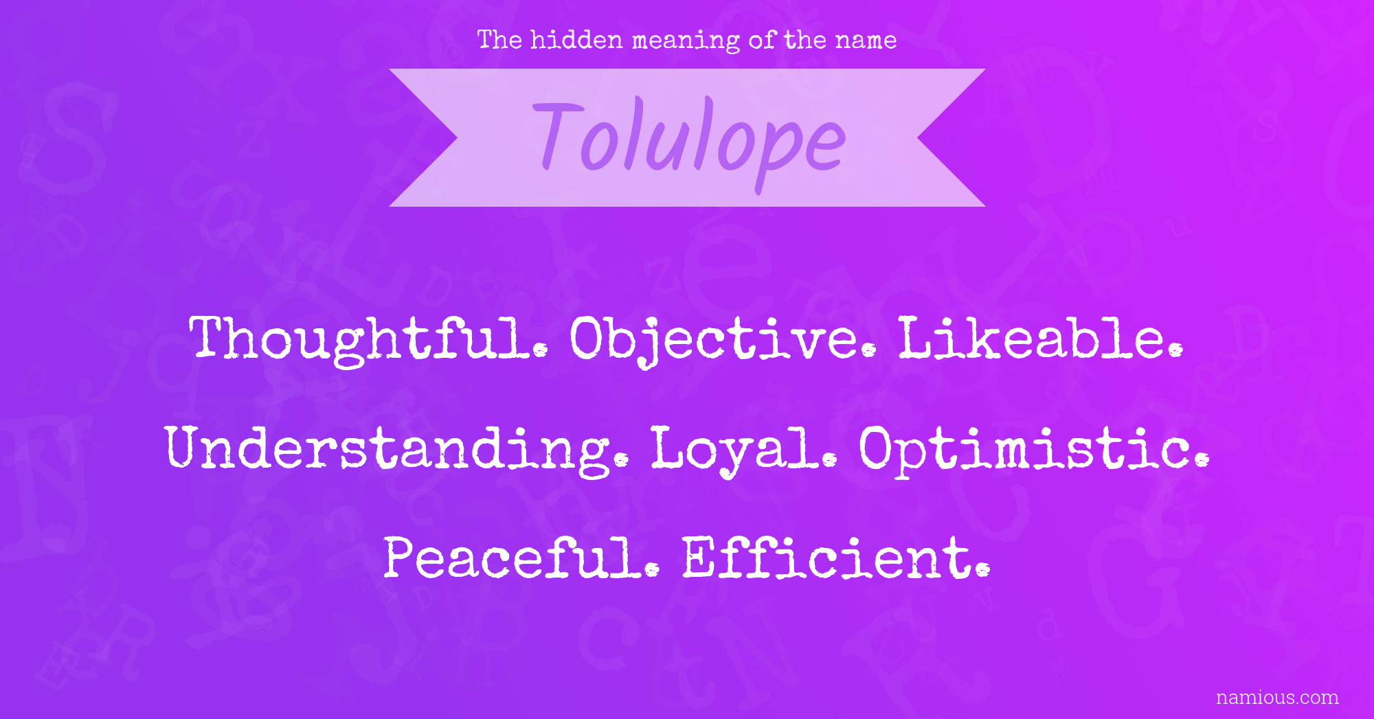 The hidden meaning of the name Tolulope