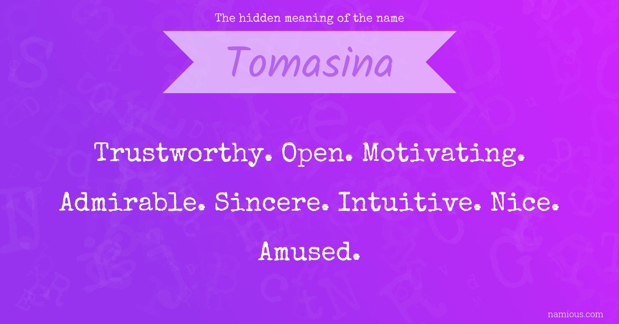 The hidden meaning of the name Tomasina