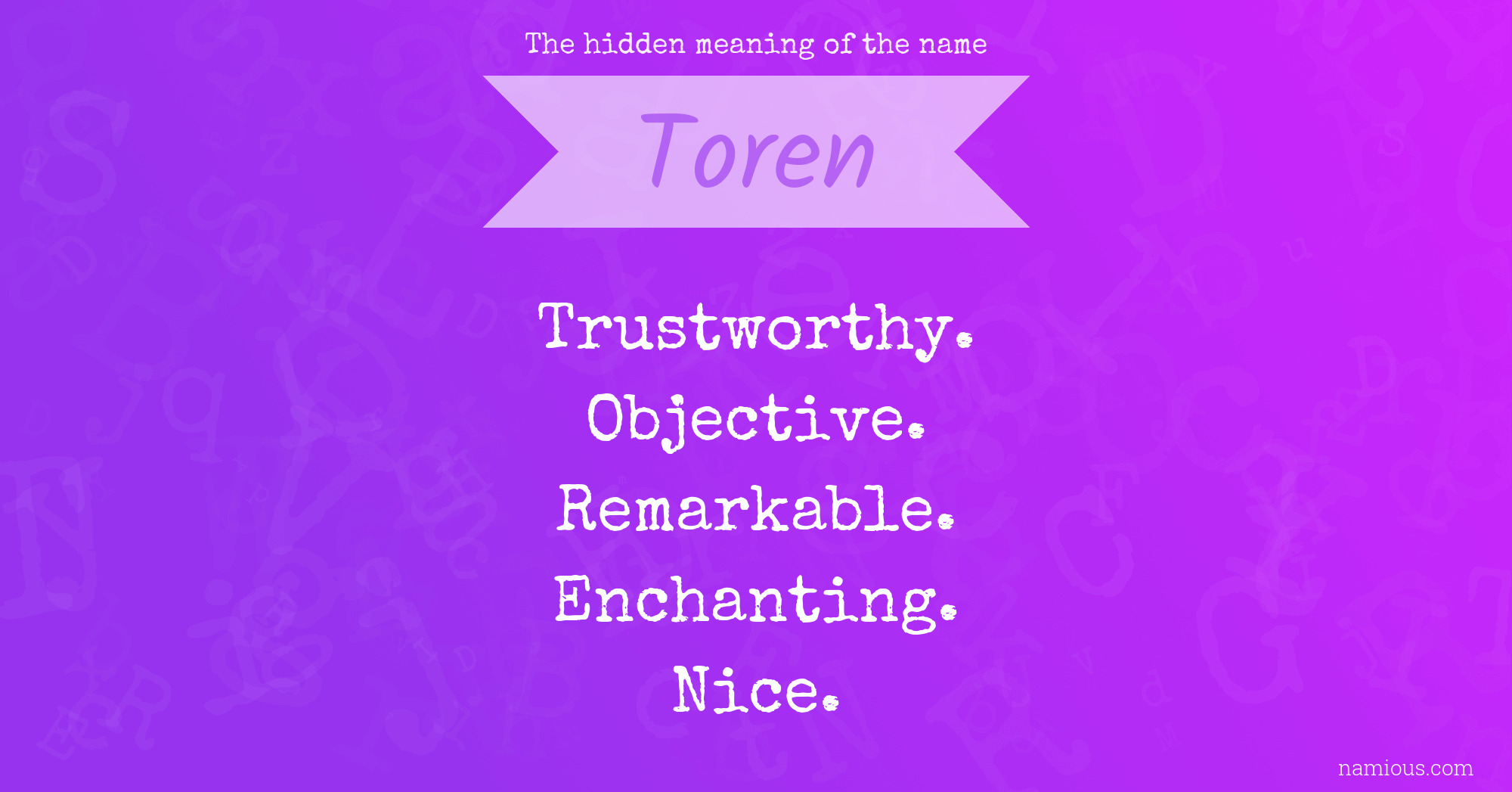 The hidden meaning of the name Toren