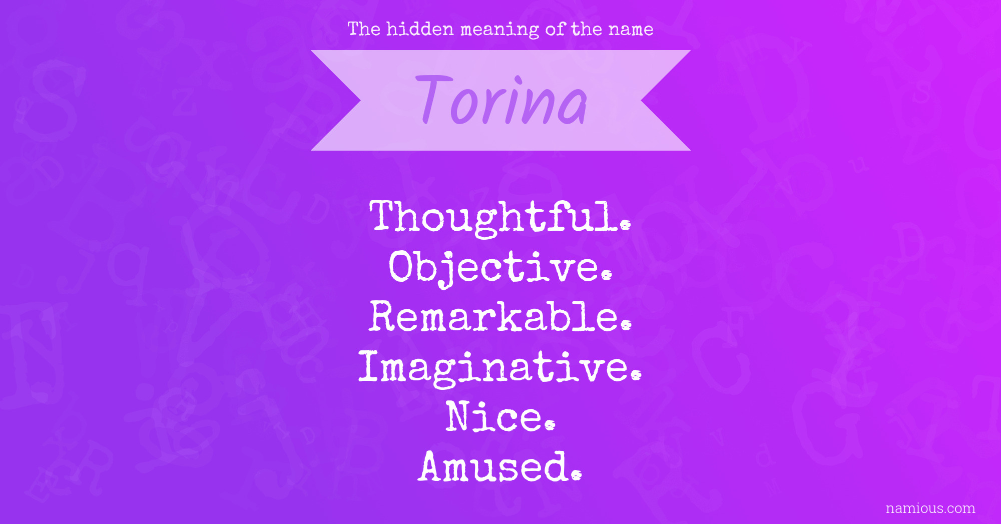 The hidden meaning of the name Torina