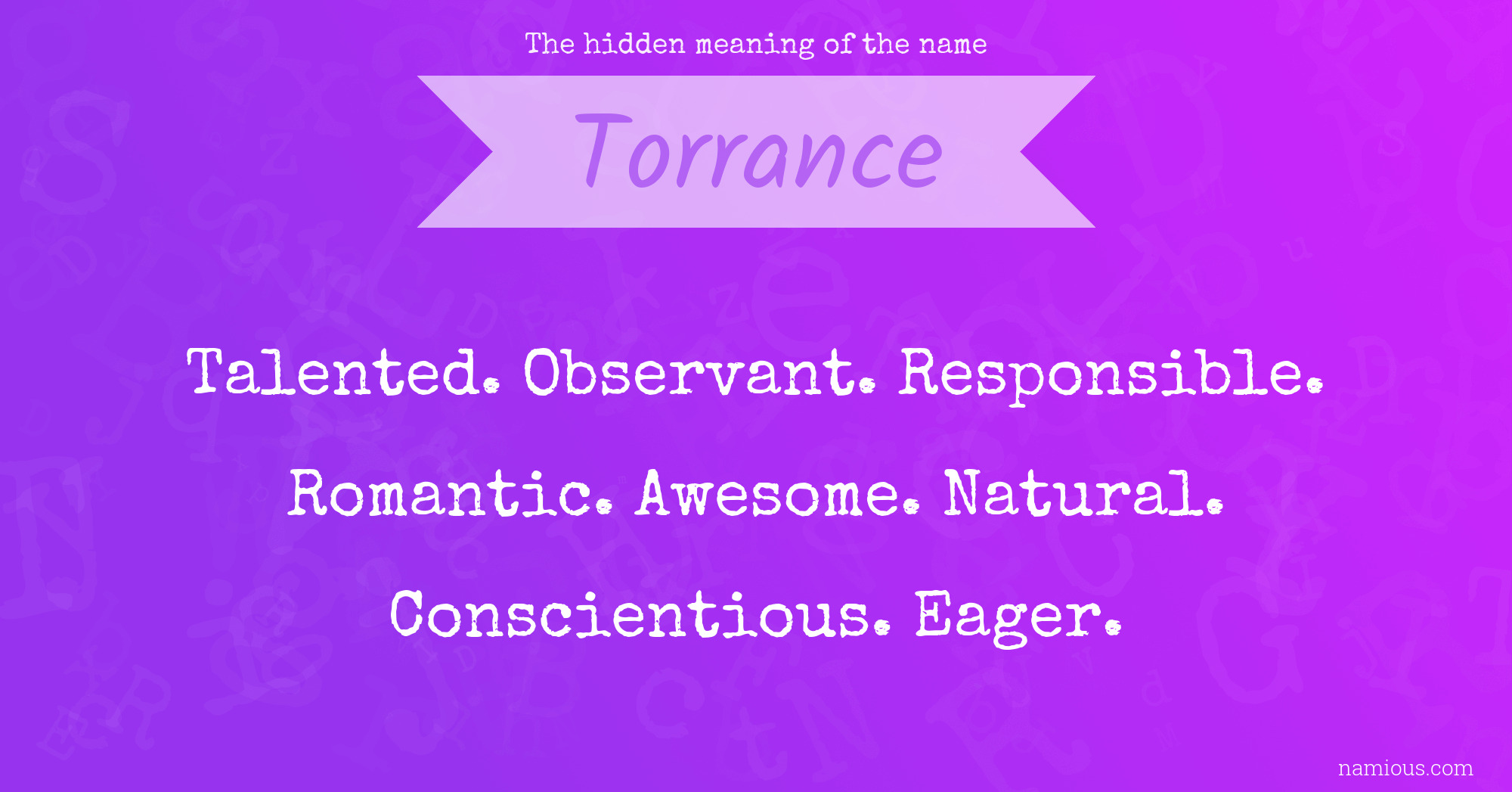 The hidden meaning of the name Torrance