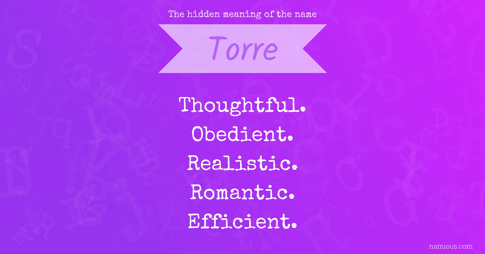 The hidden meaning of the name Torre