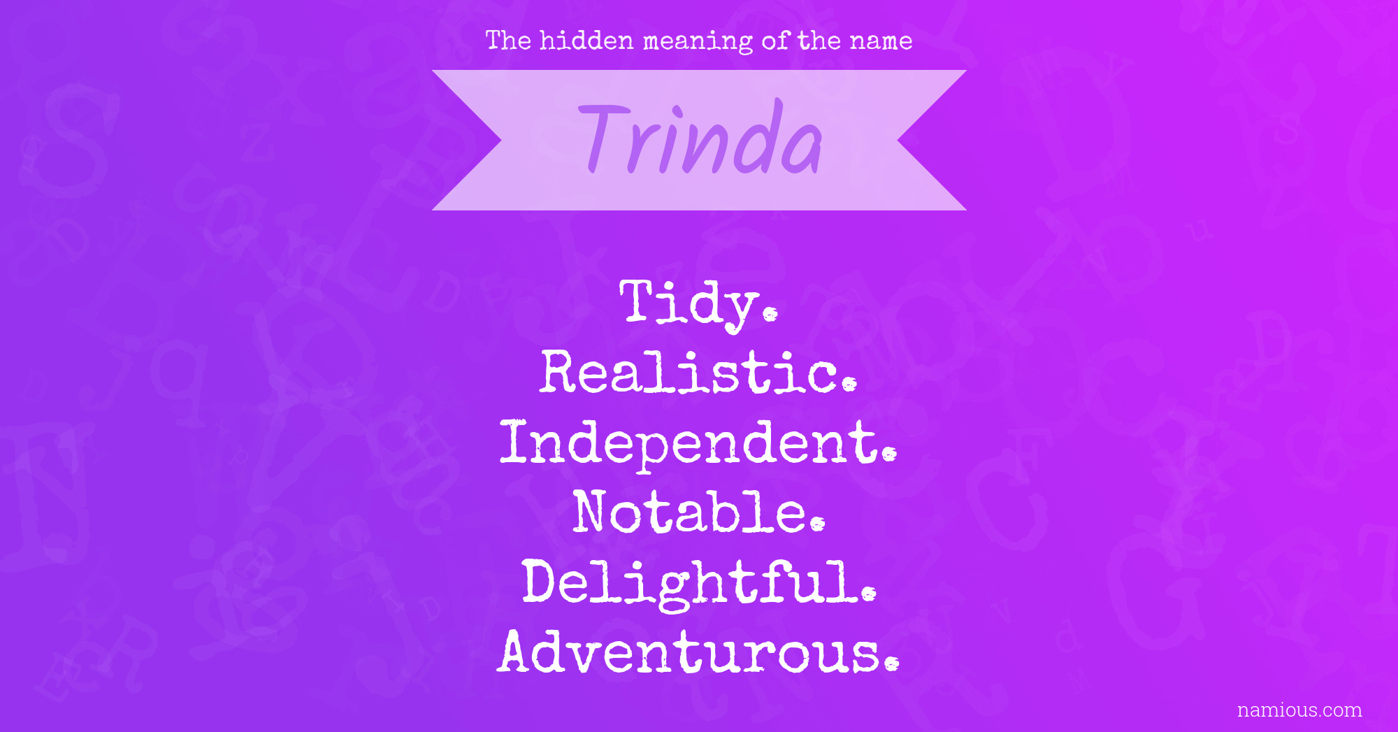 The hidden meaning of the name Trinda