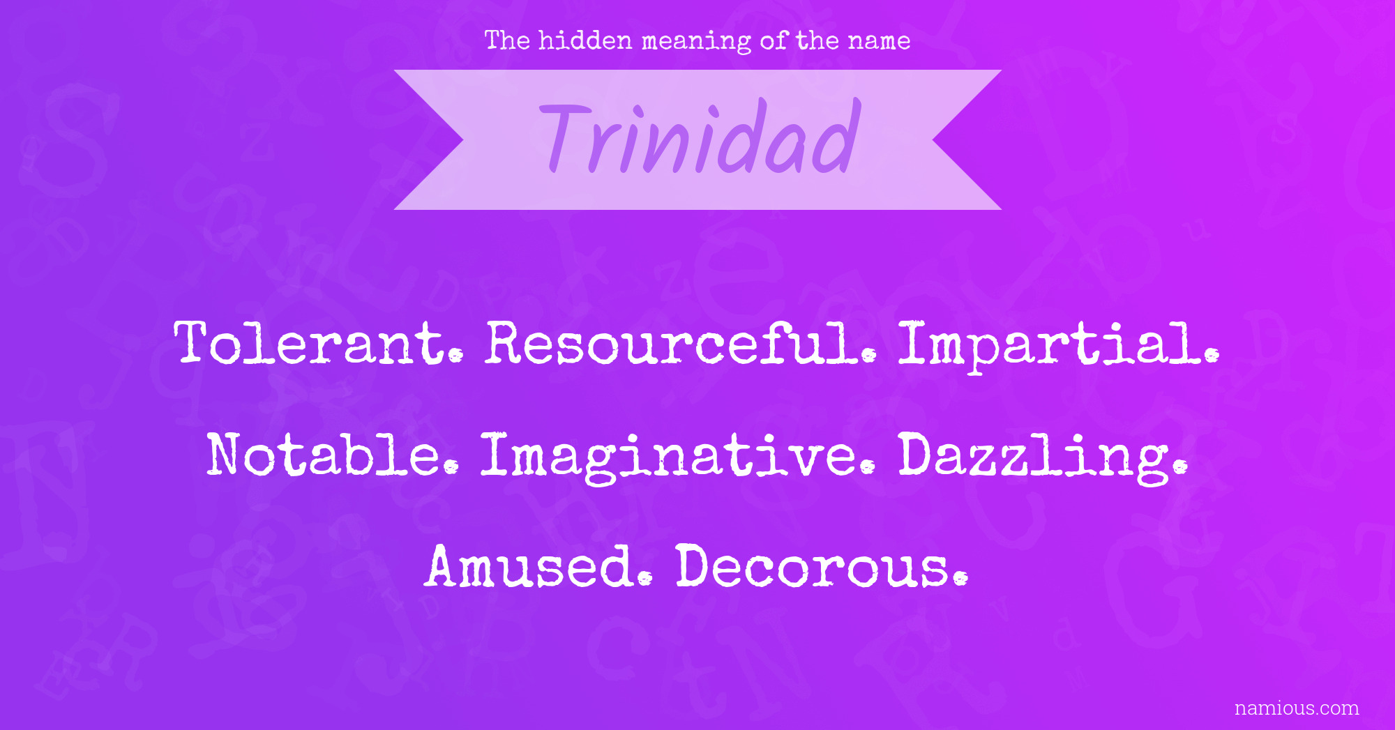 The hidden meaning of the name Trinidad