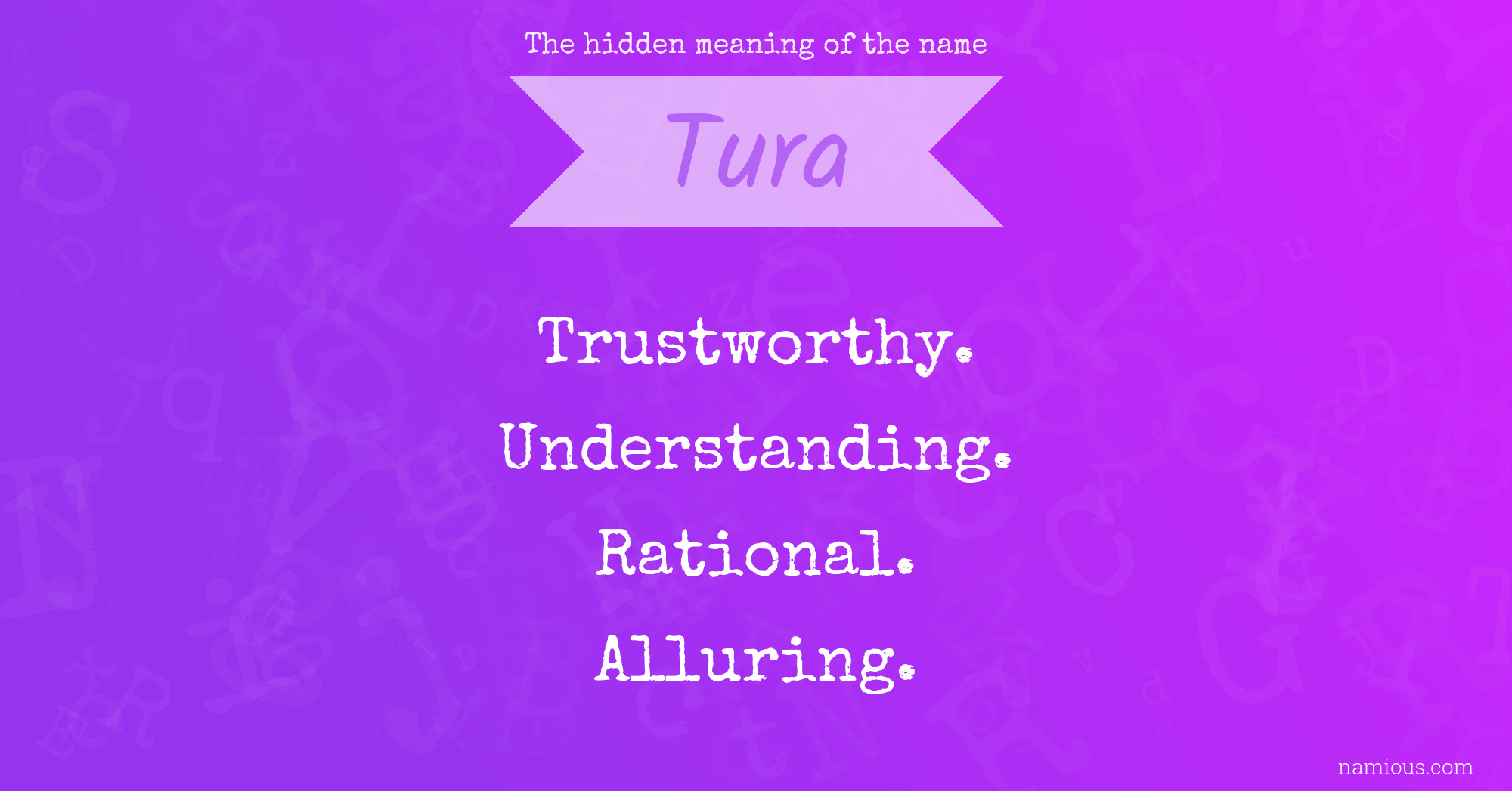 The hidden meaning of the name Tura