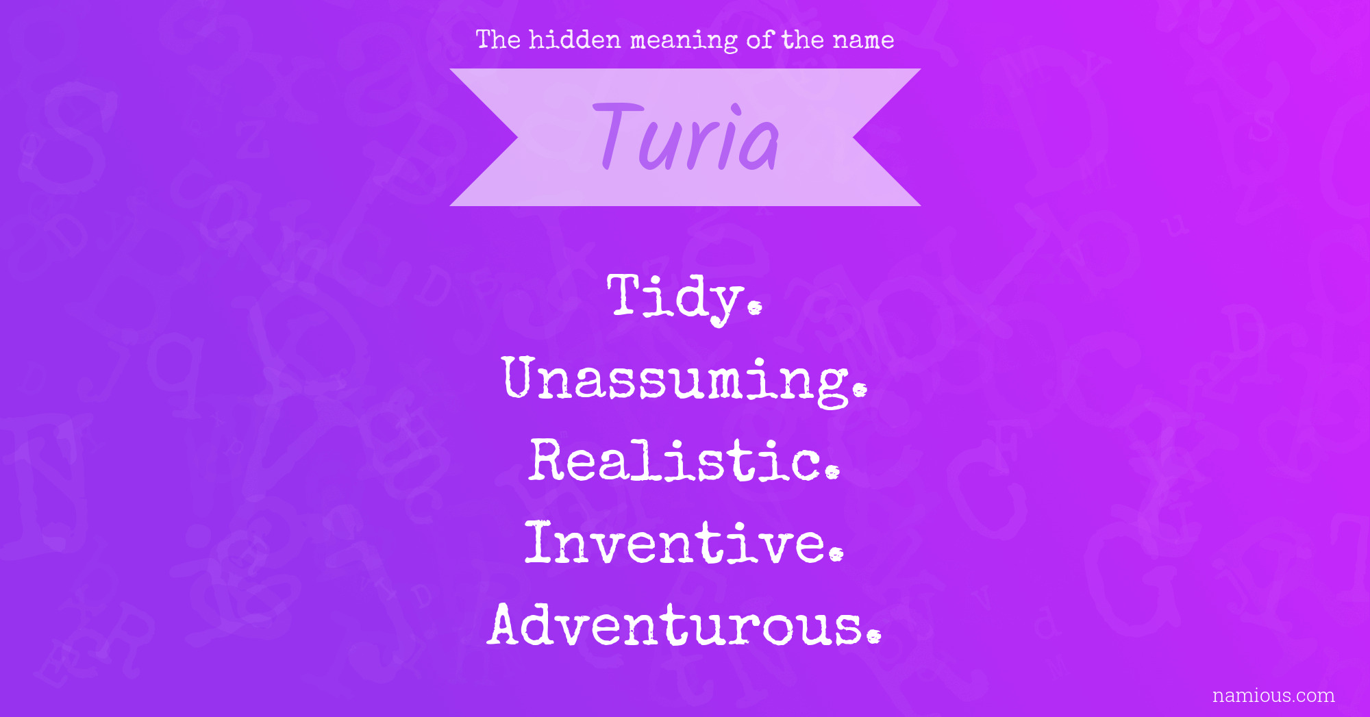 The hidden meaning of the name Turia