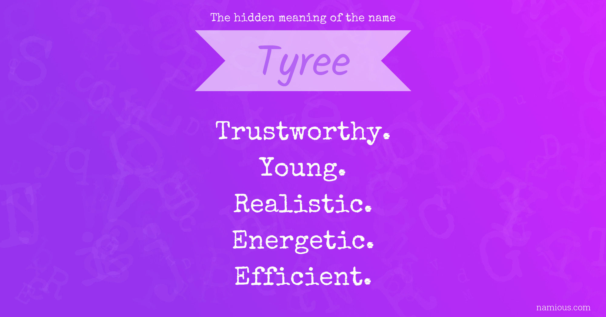 The hidden meaning of the name Tyree