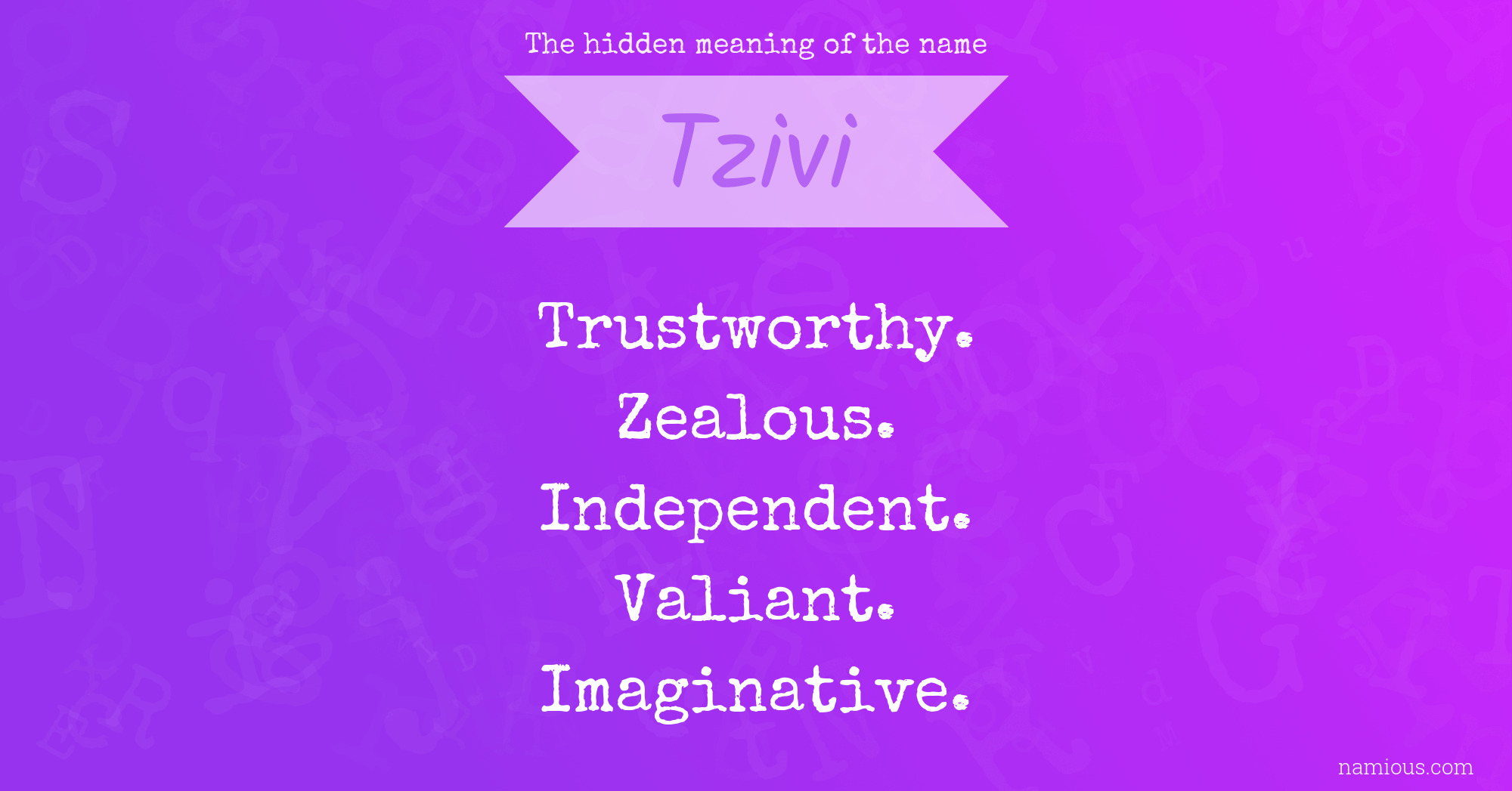 The hidden meaning of the name Tzivi