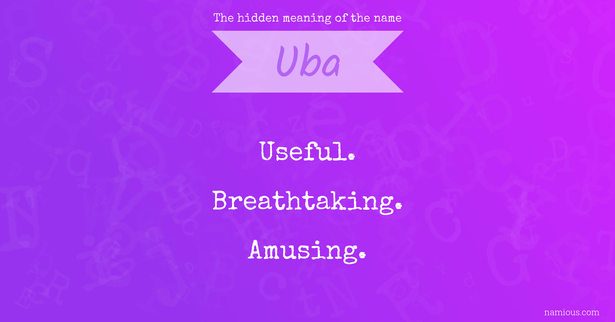 The hidden meaning of the name Uba