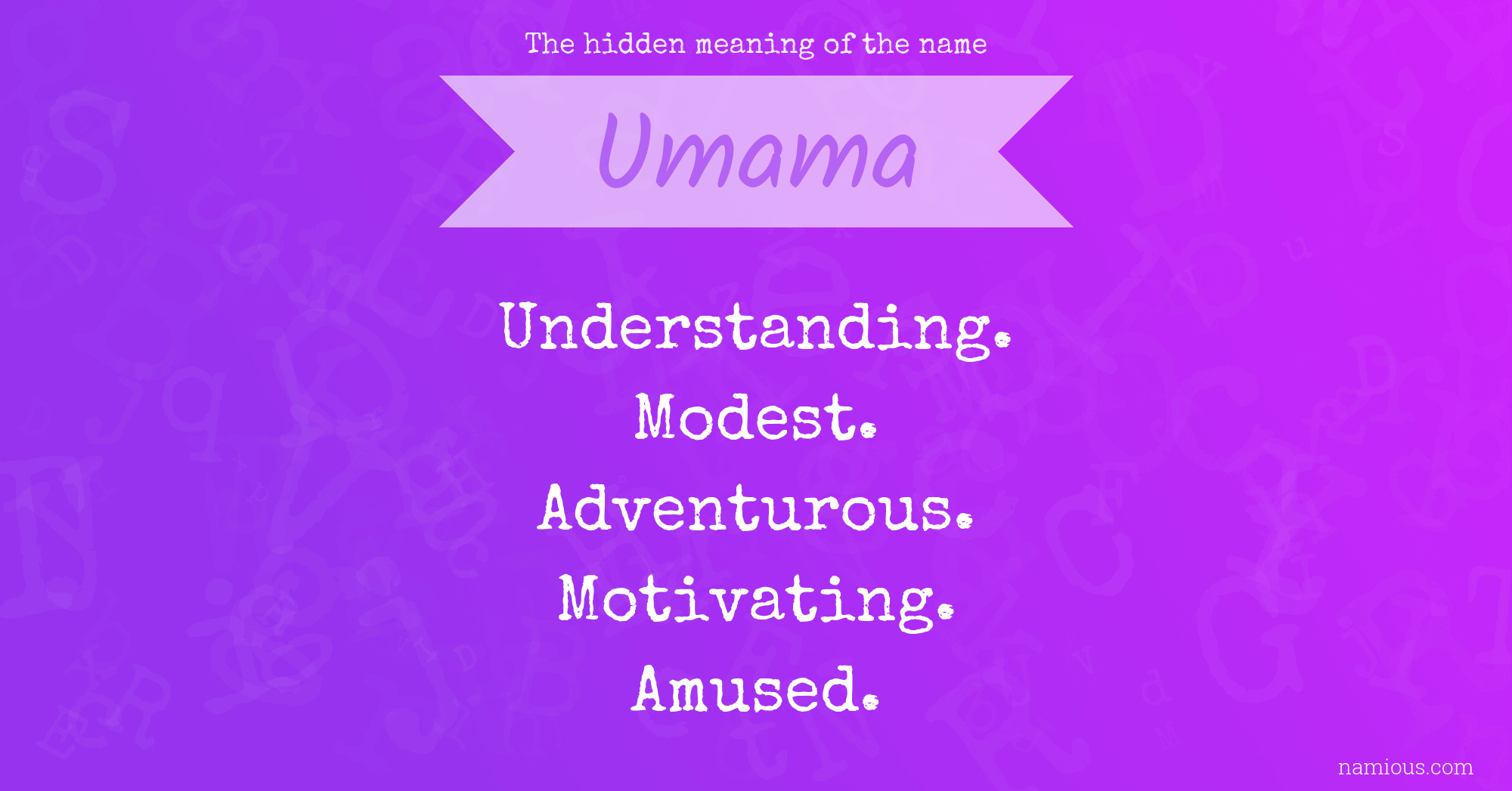 The hidden meaning of the name Umama