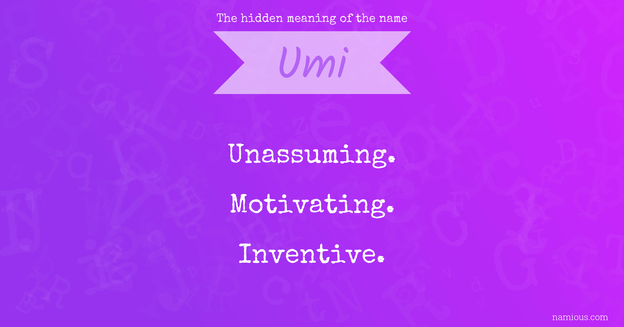 The hidden meaning of the name Umi