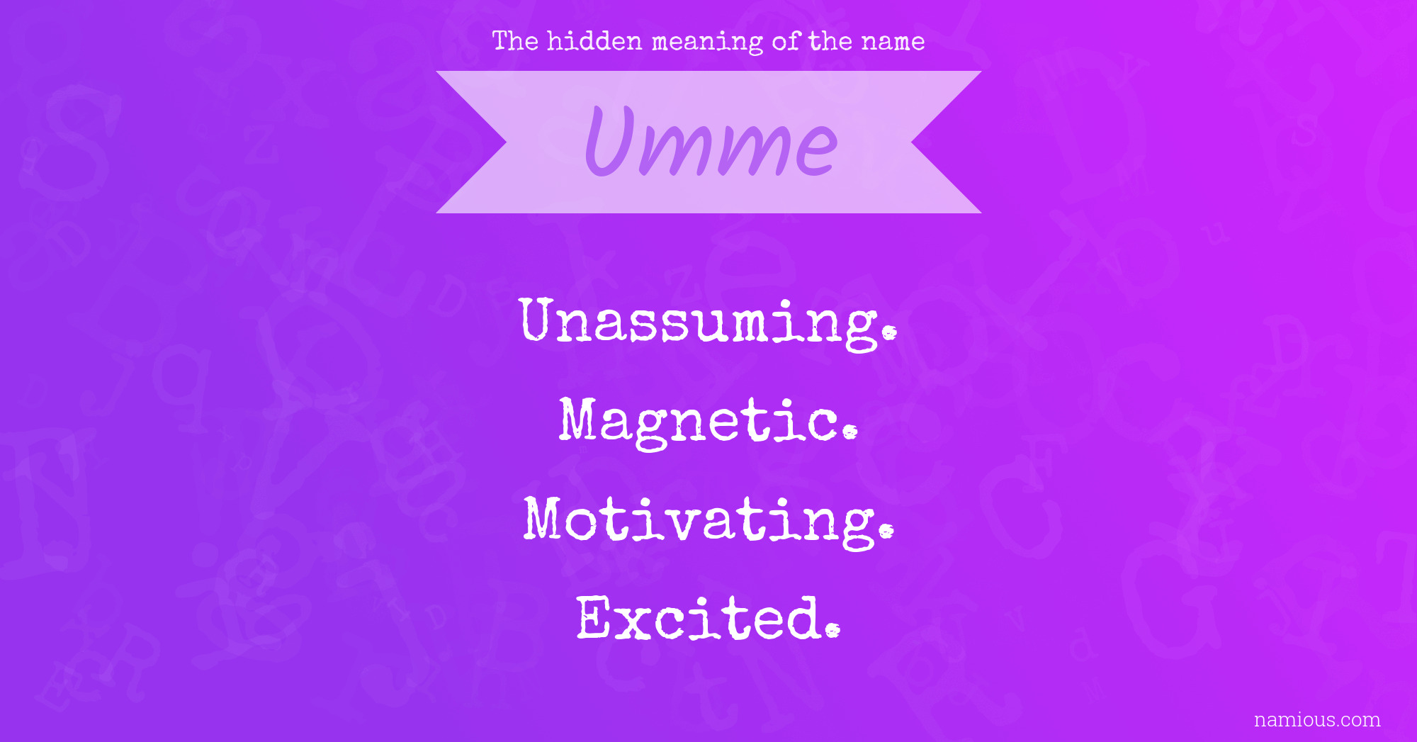 The hidden meaning of the name Umme