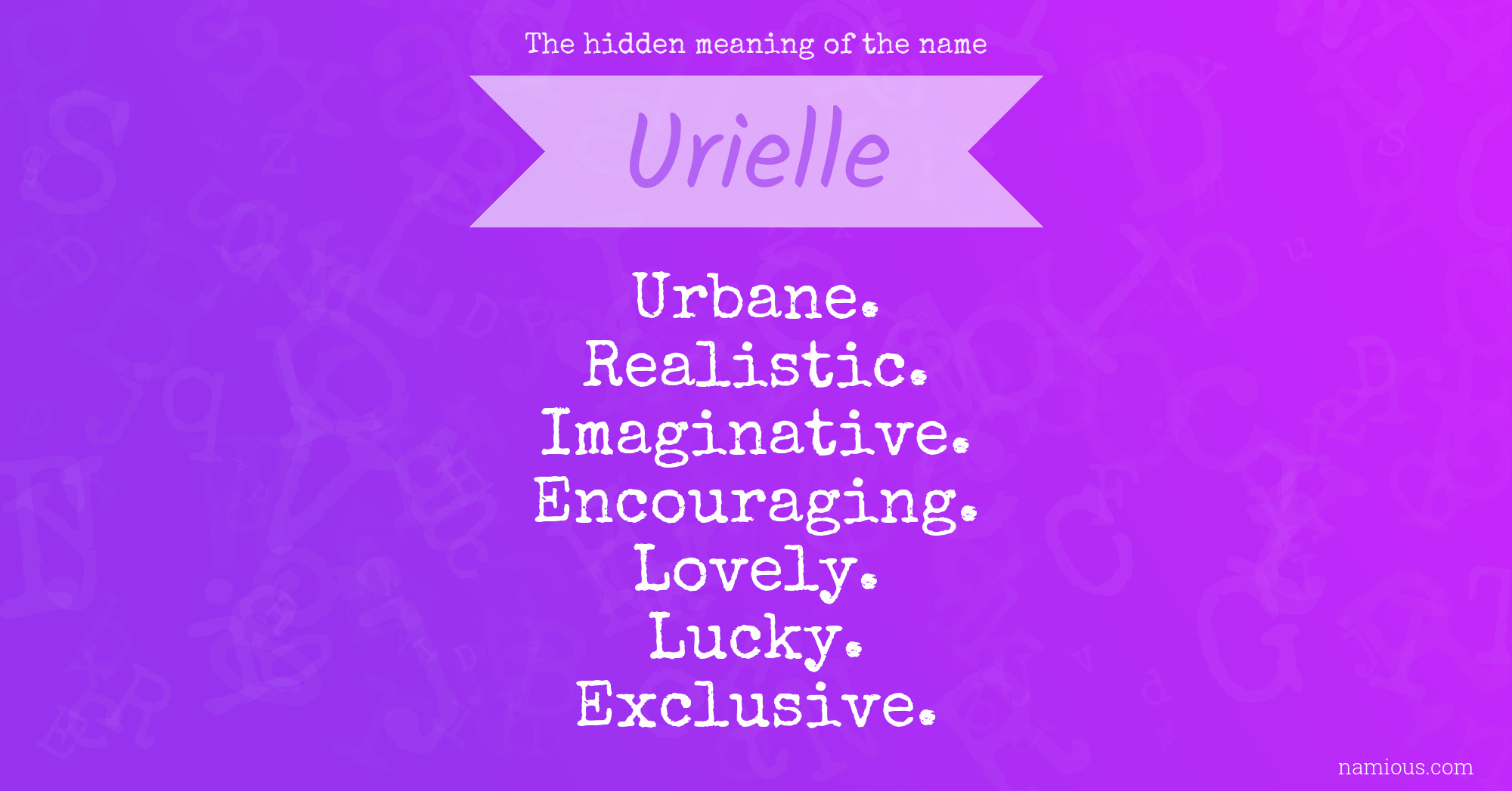 The hidden meaning of the name Urielle