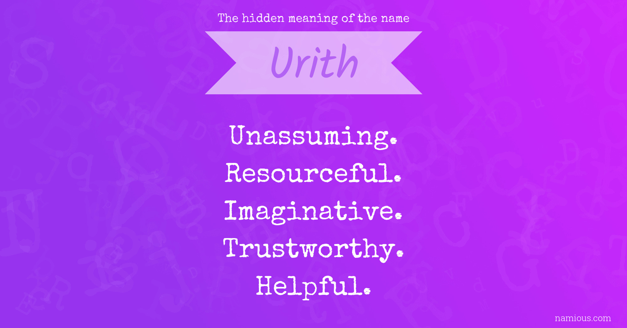 The hidden meaning of the name Urith