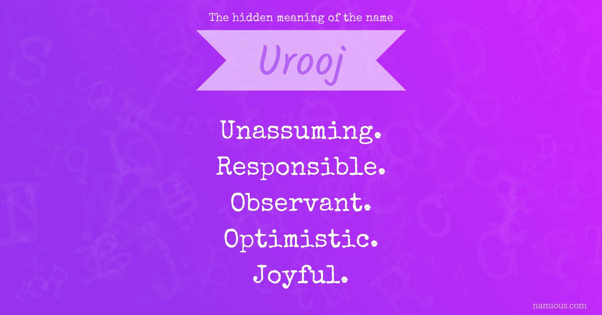 The hidden meaning of the name Urooj