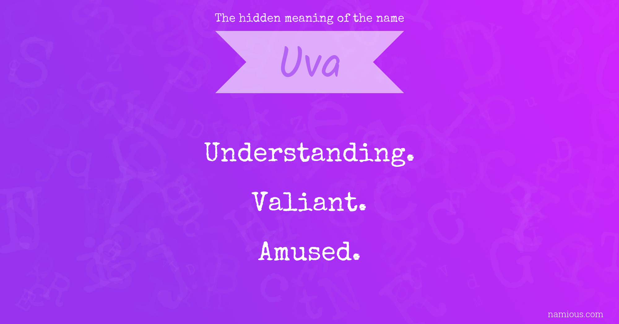 The hidden meaning of the name Uva