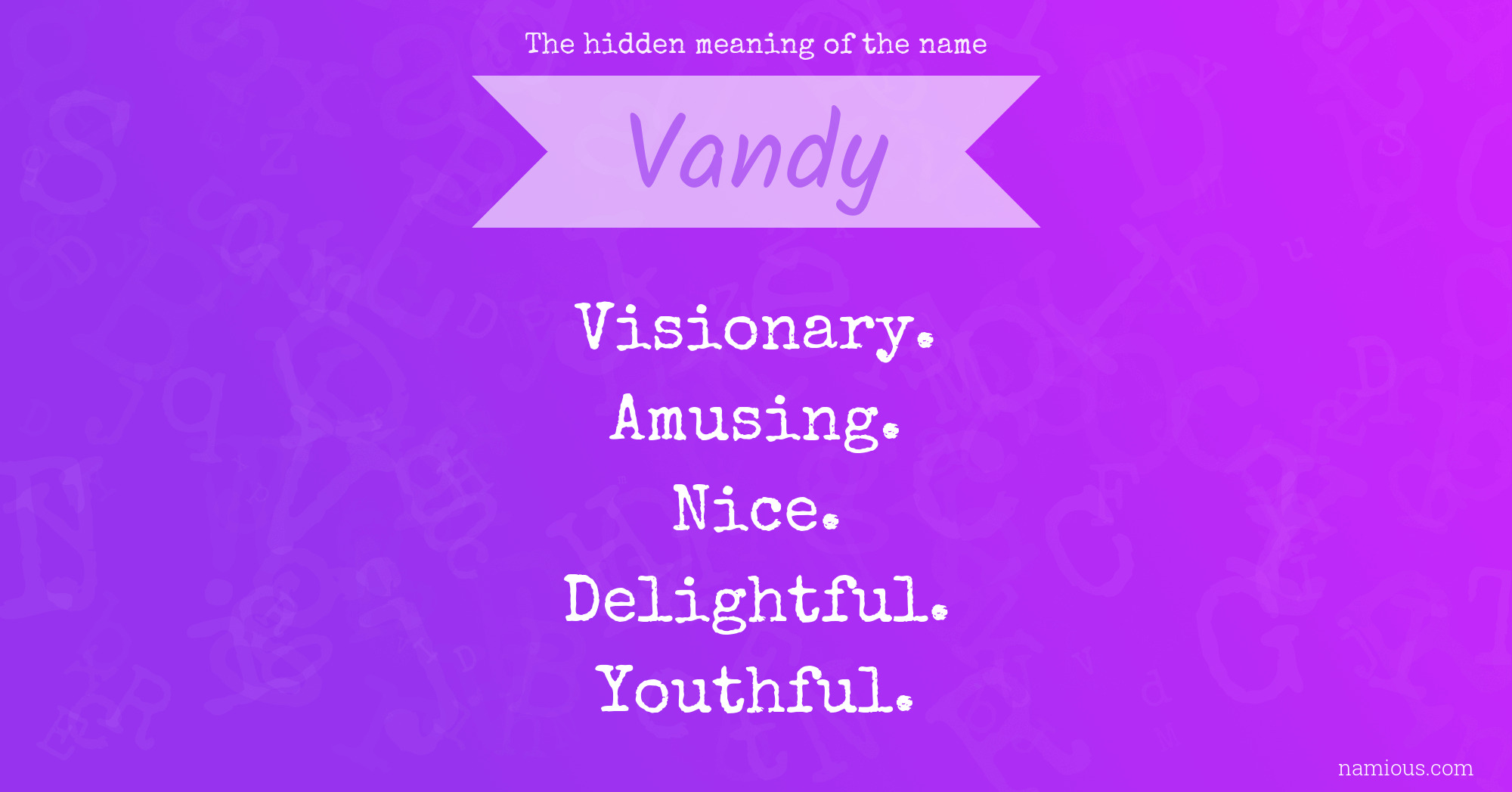 The hidden meaning of the name Vandy