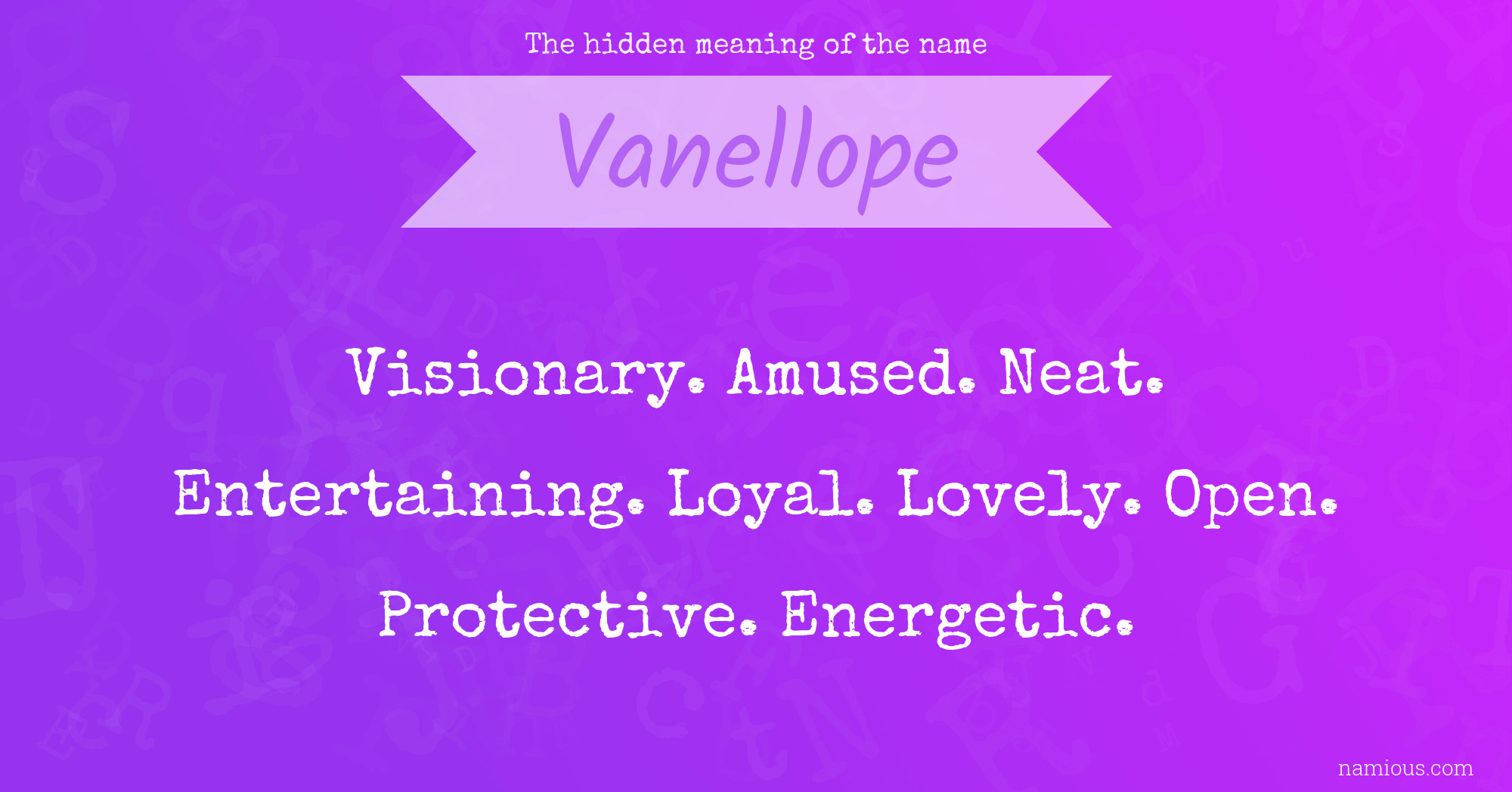 The hidden meaning of the name Vanellope