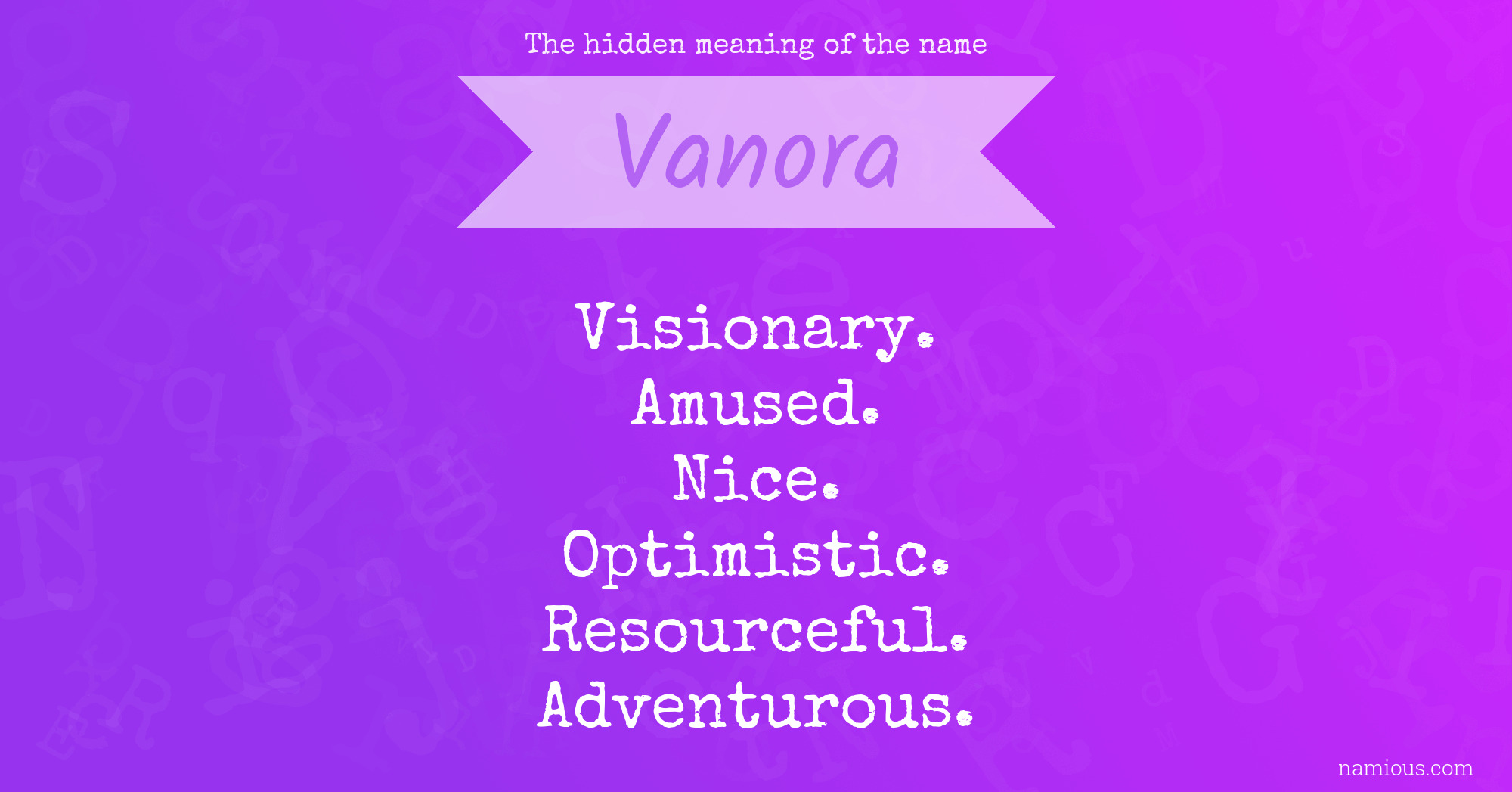 The hidden meaning of the name Vanora