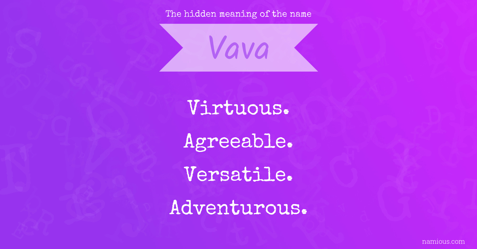 The hidden meaning of the name Vava