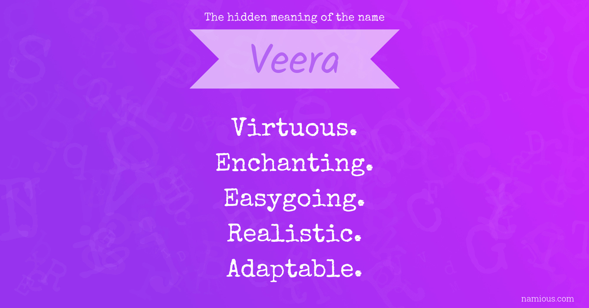 The hidden meaning of the name Veera