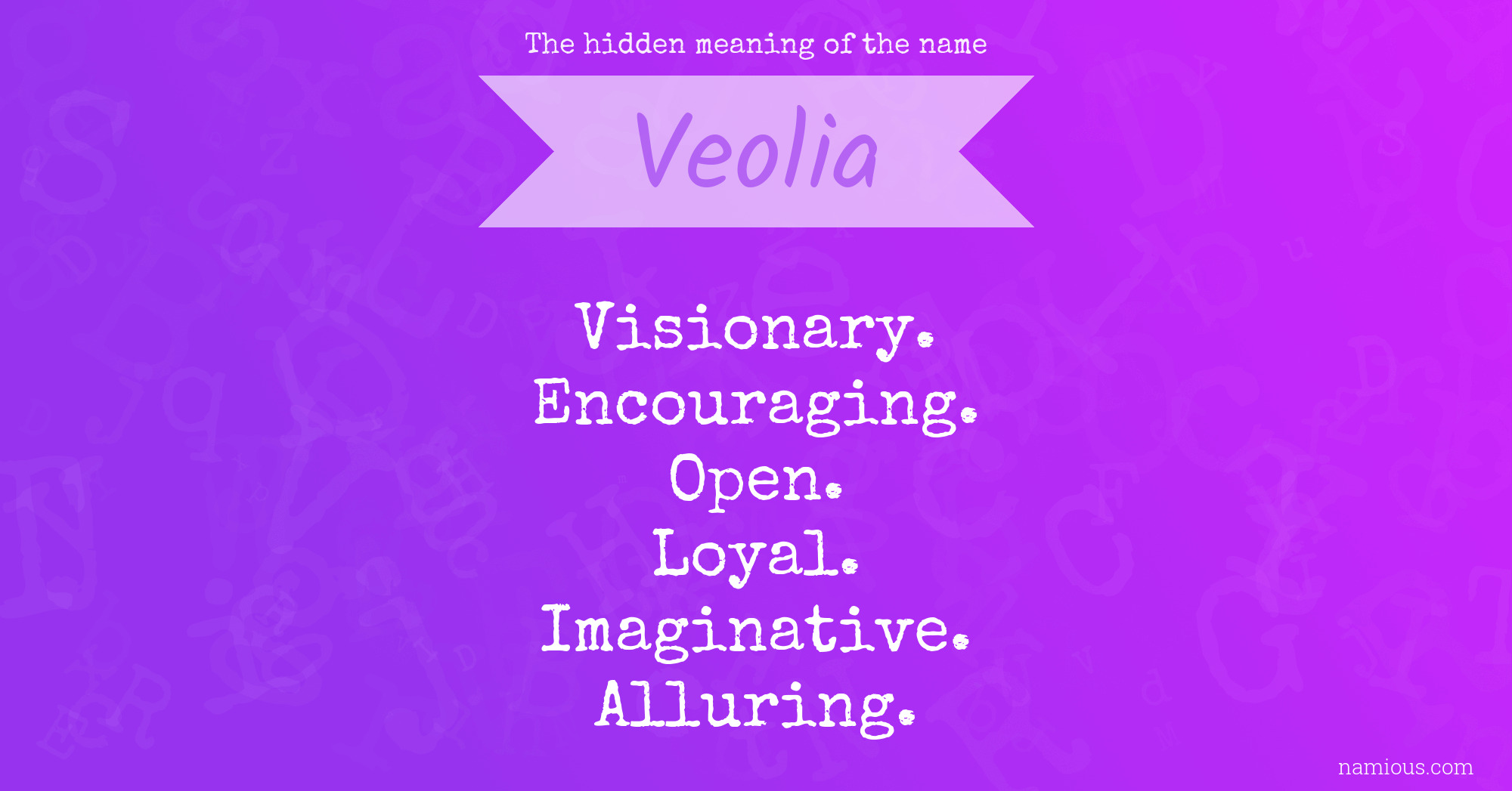 The hidden meaning of the name Veolia