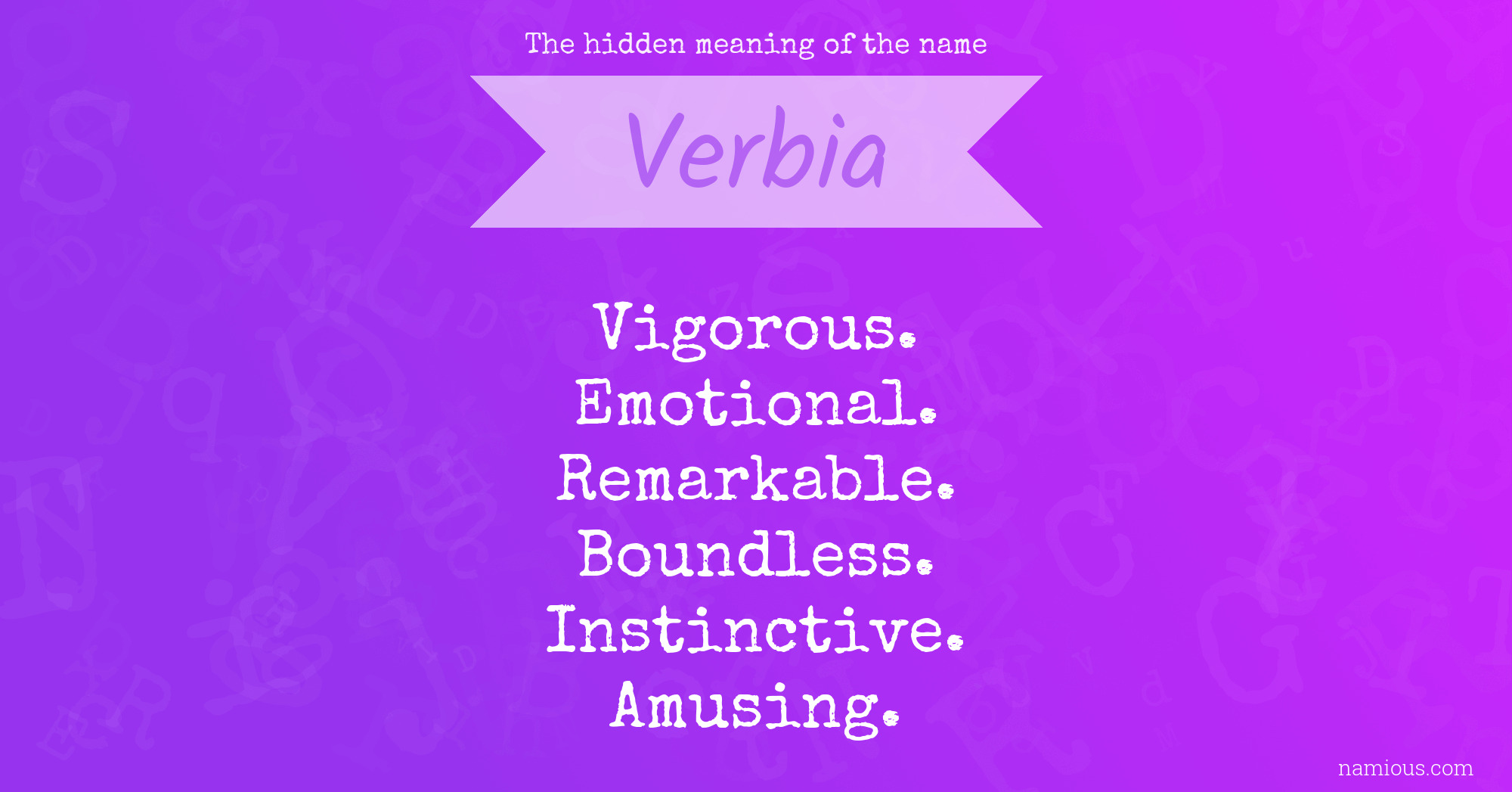 The hidden meaning of the name Verbia