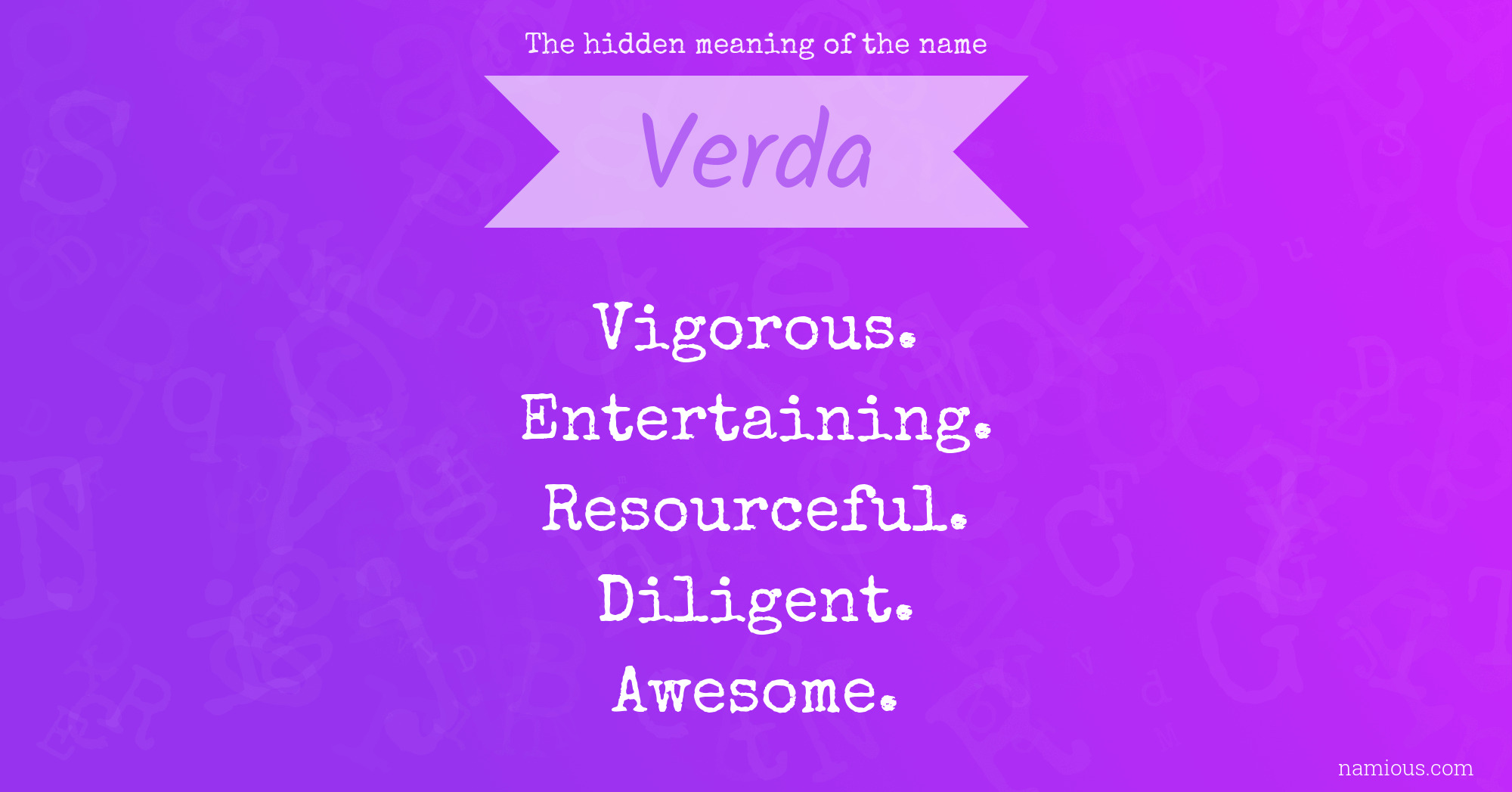 The hidden meaning of the name Verda