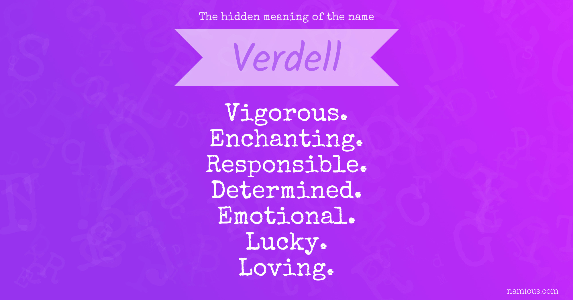 The hidden meaning of the name Verdell