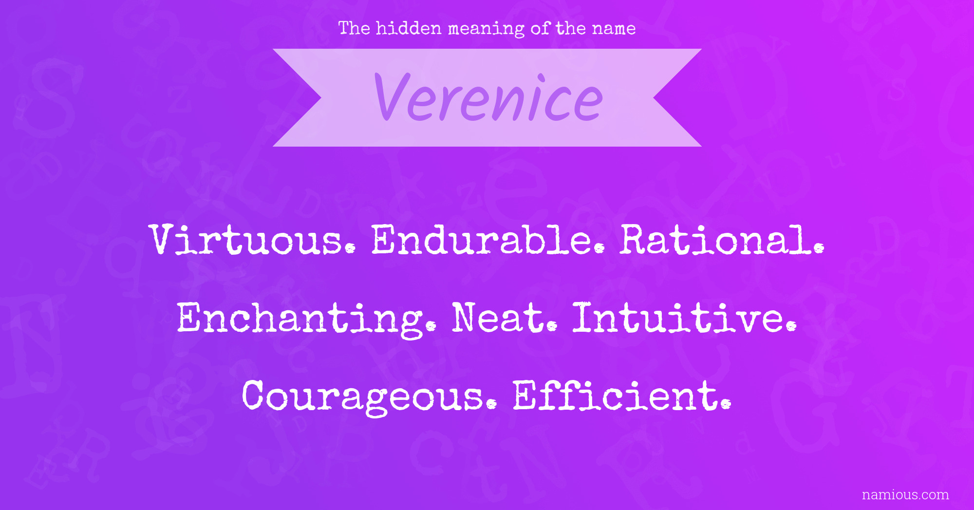 The hidden meaning of the name Verenice