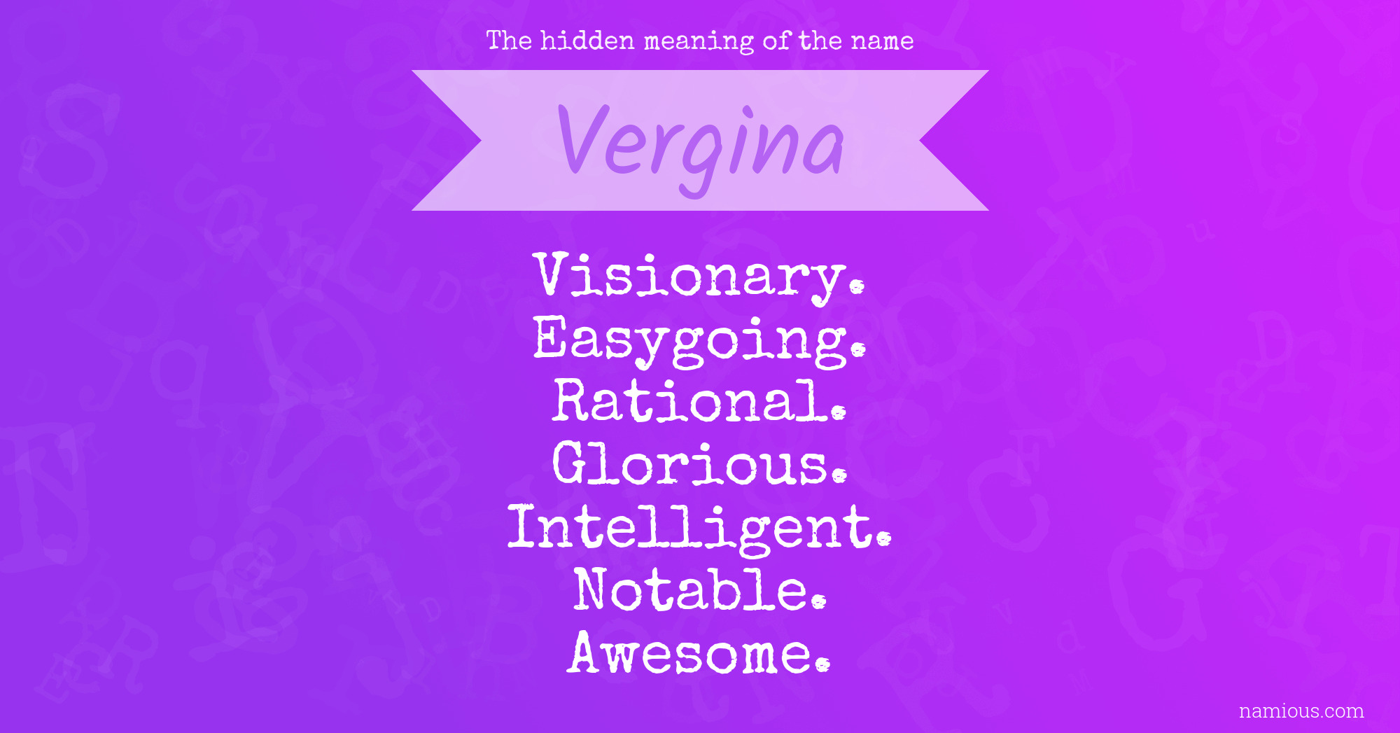 The hidden meaning of the name Vergina