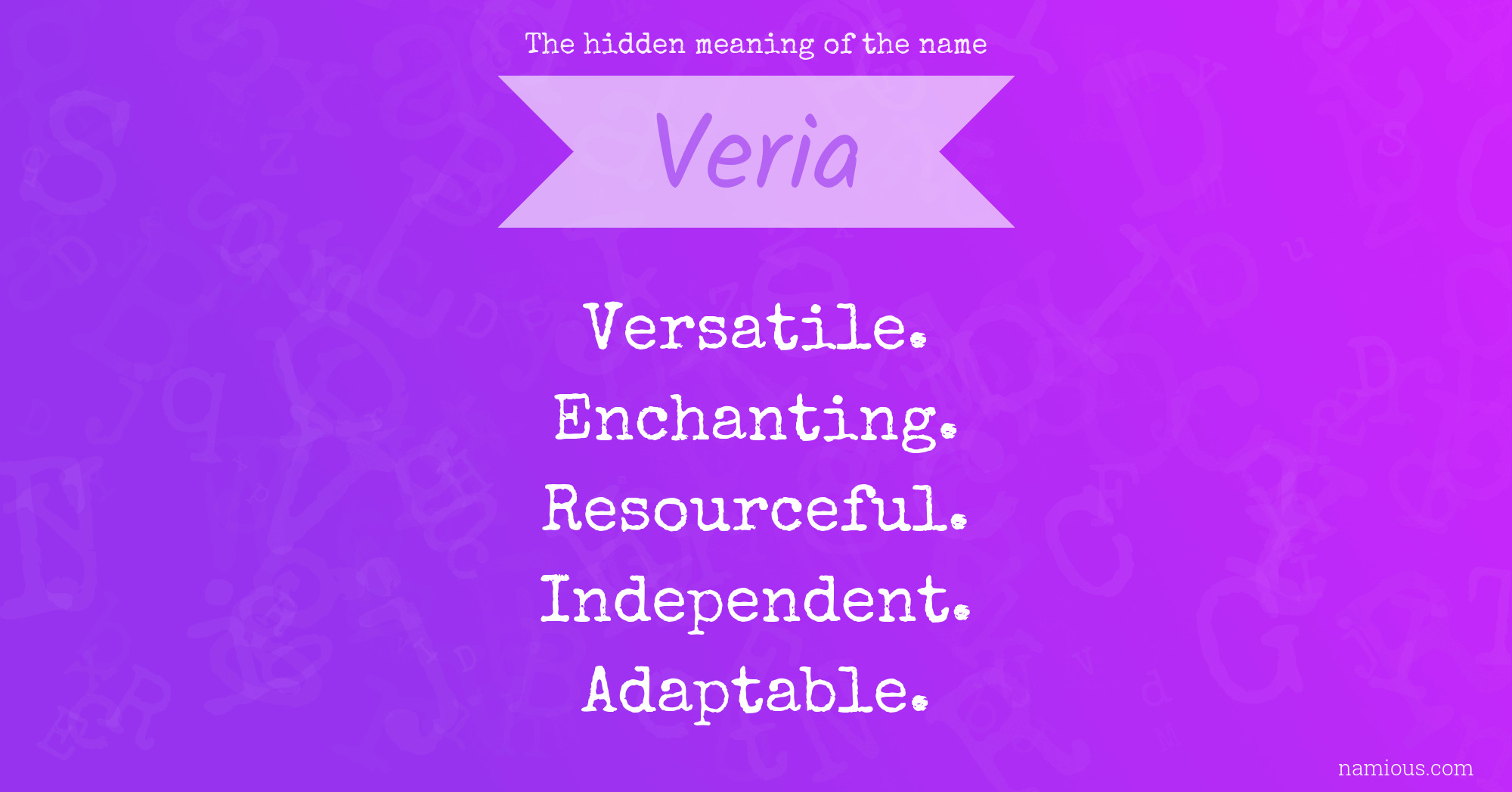 The hidden meaning of the name Veria