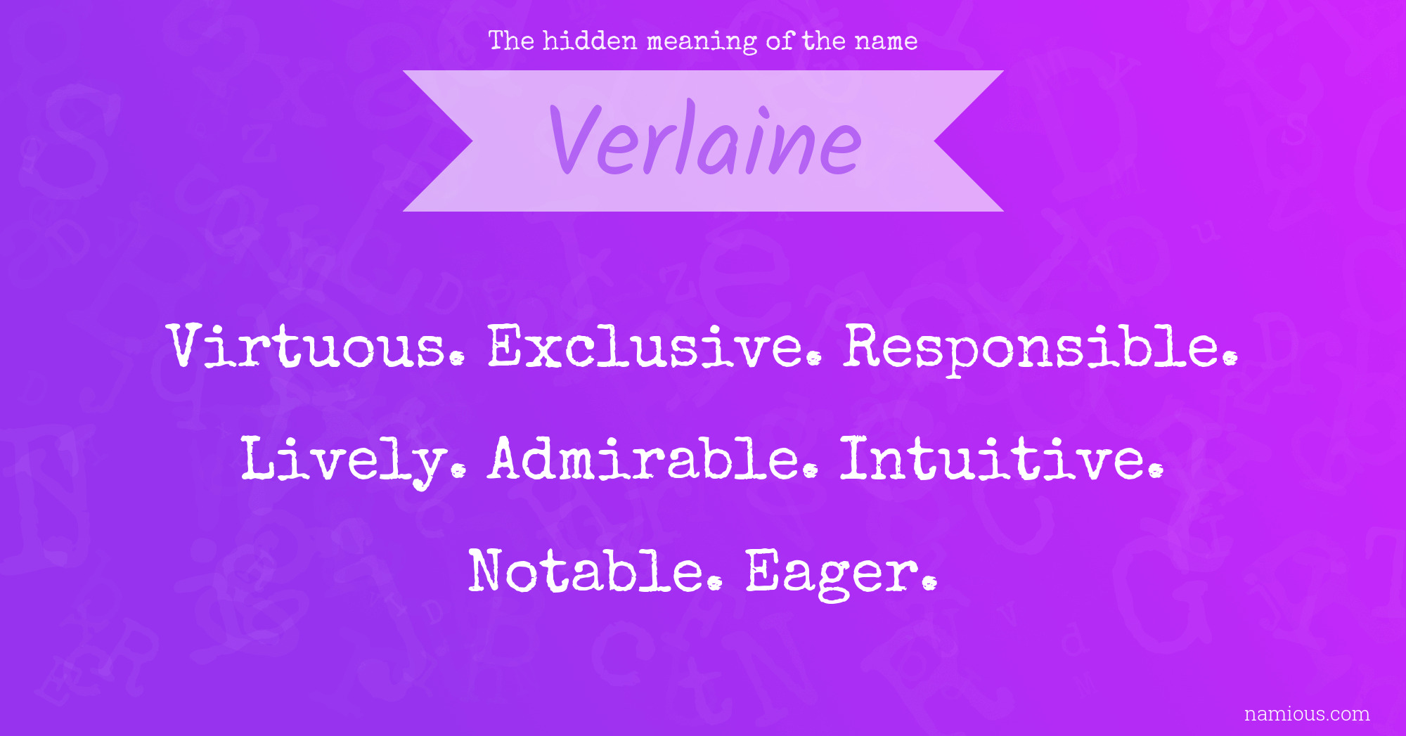 The hidden meaning of the name Verlaine