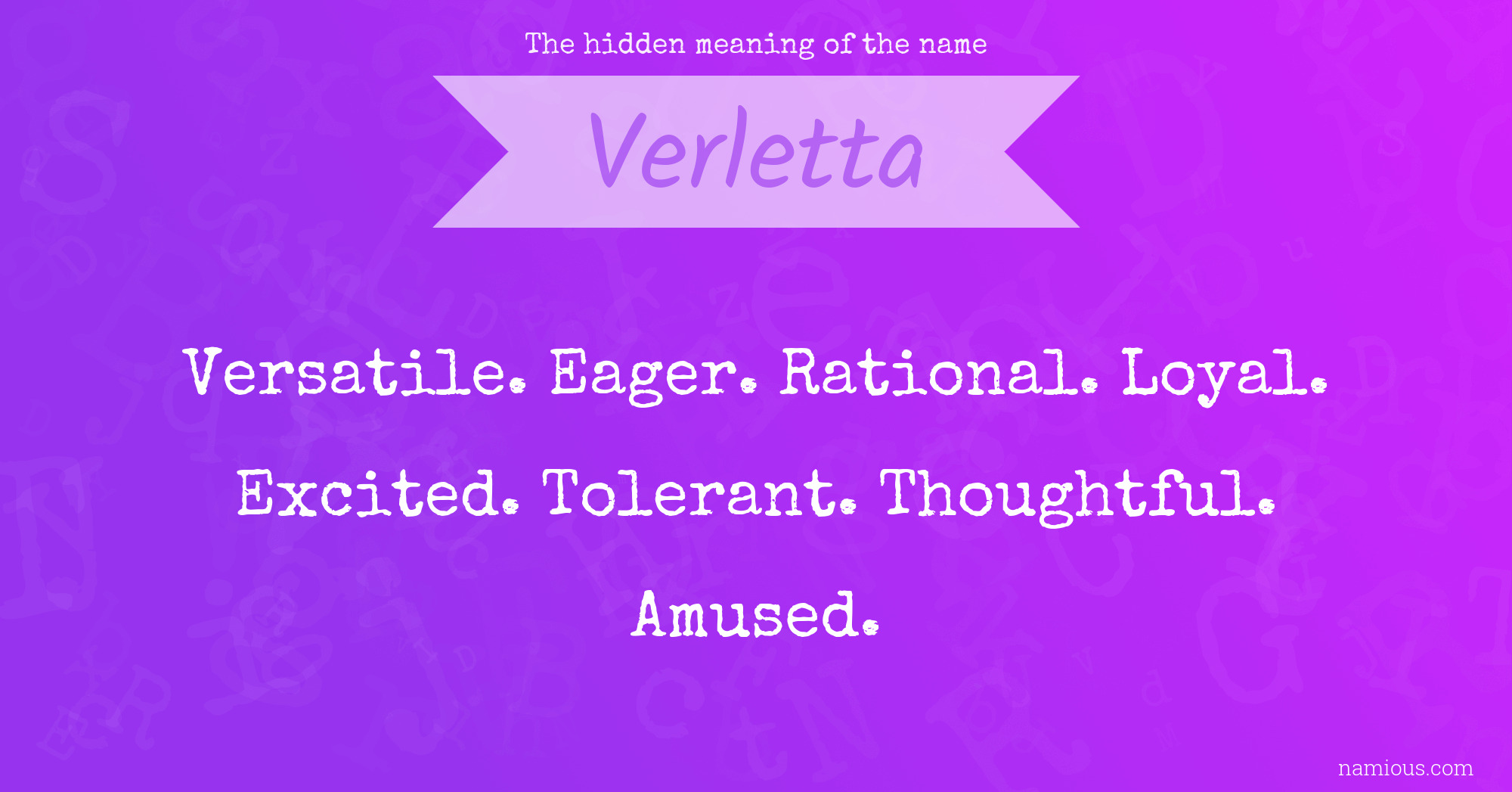 The hidden meaning of the name Verletta