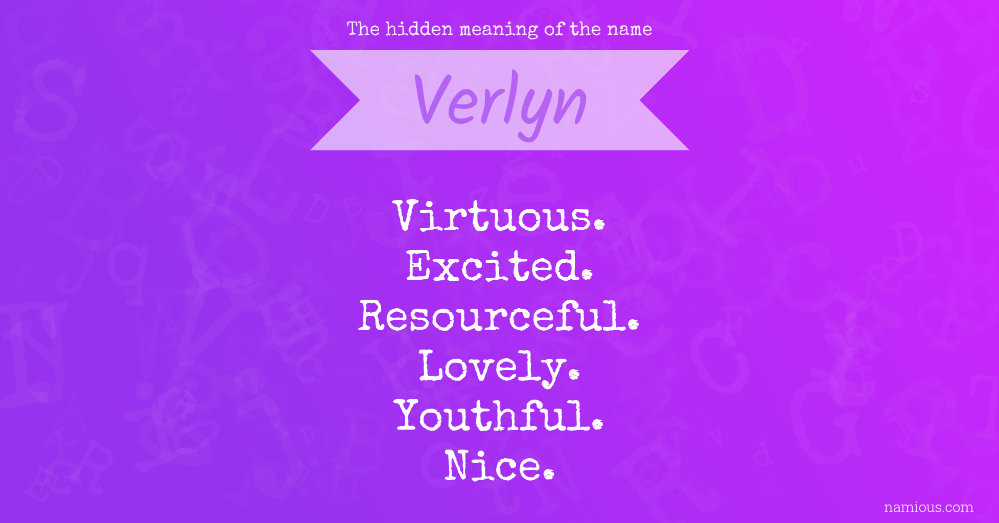 The hidden meaning of the name Verlyn