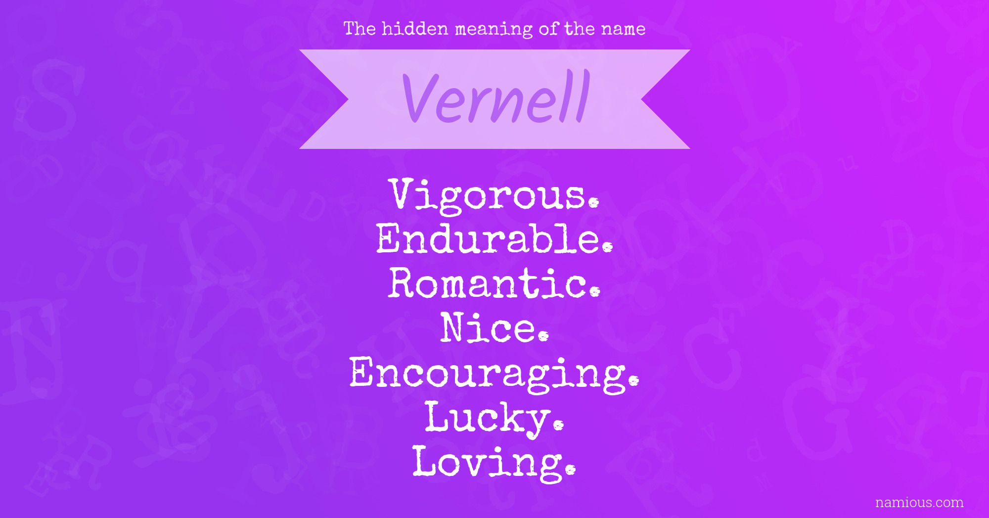 The hidden meaning of the name Vernell