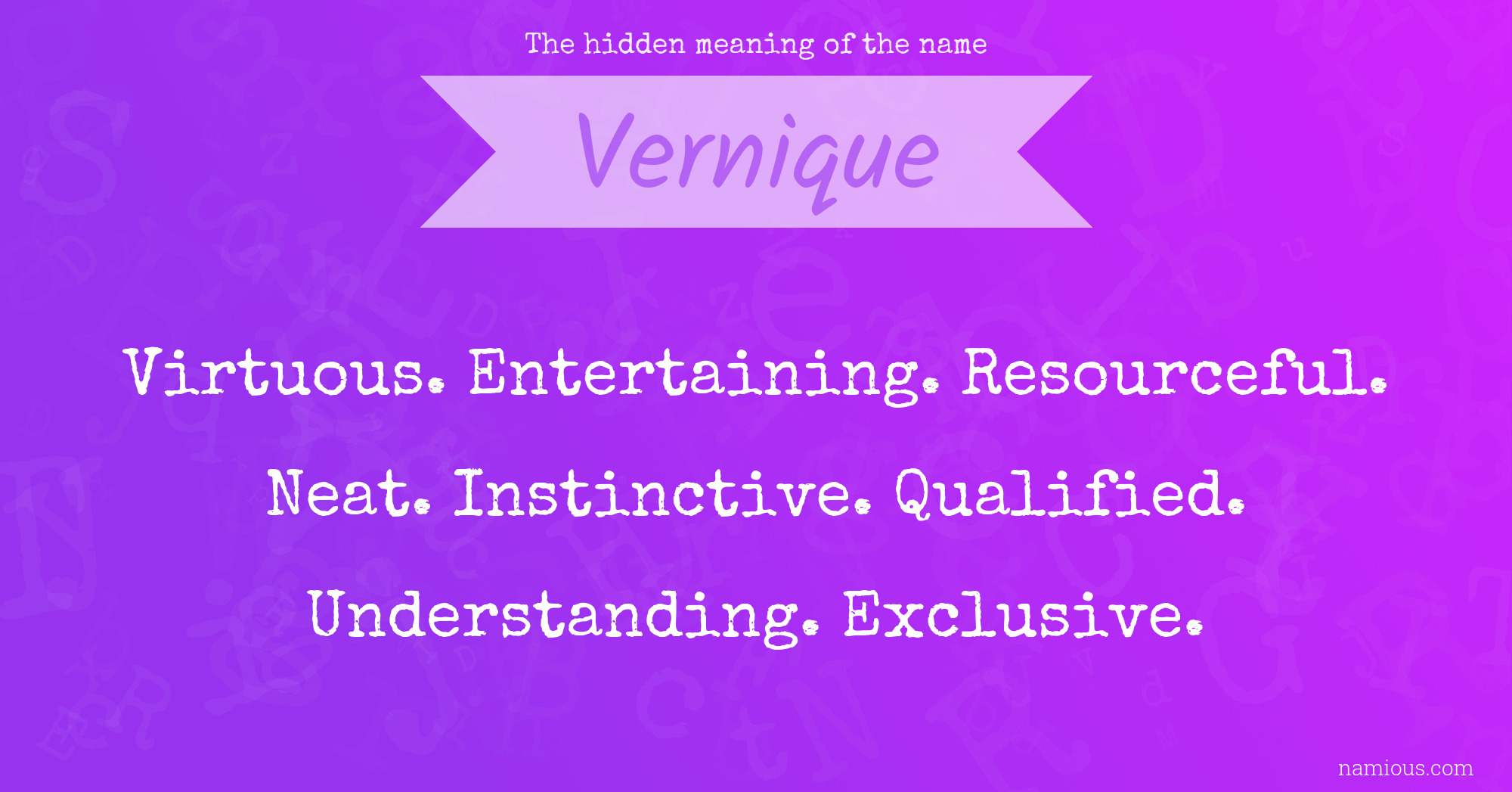 The hidden meaning of the name Vernique