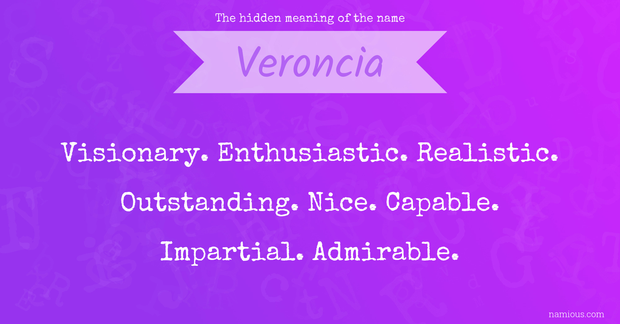 The hidden meaning of the name Veroncia