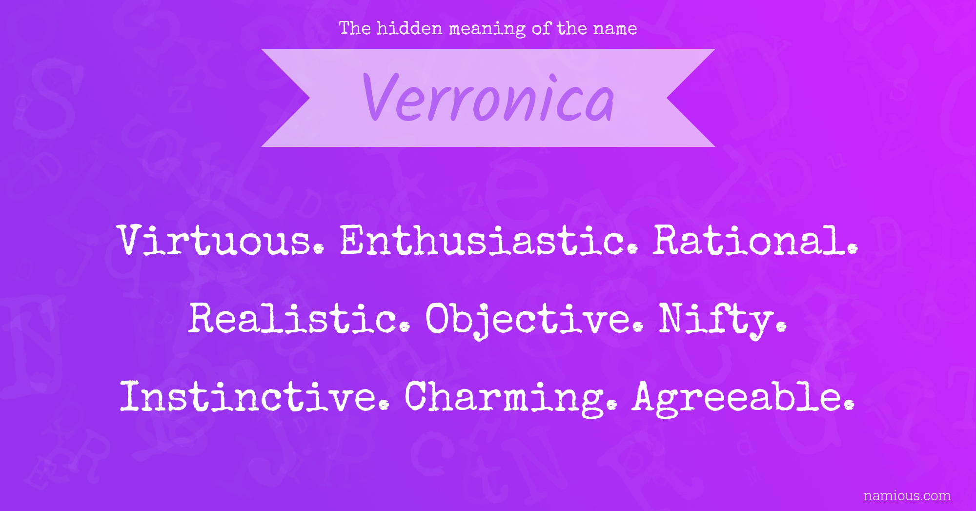 The hidden meaning of the name Verronica