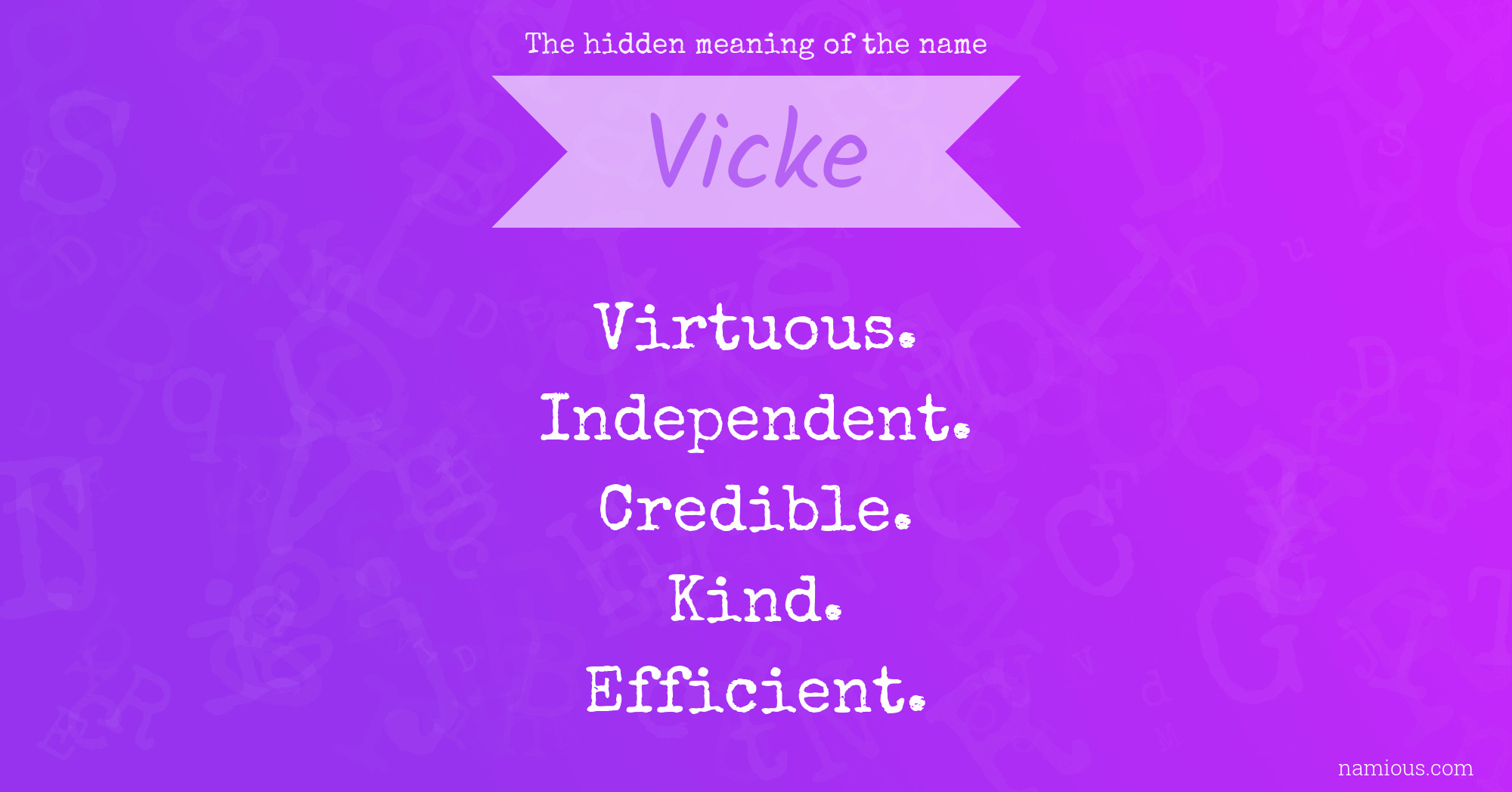 The hidden meaning of the name Vicke