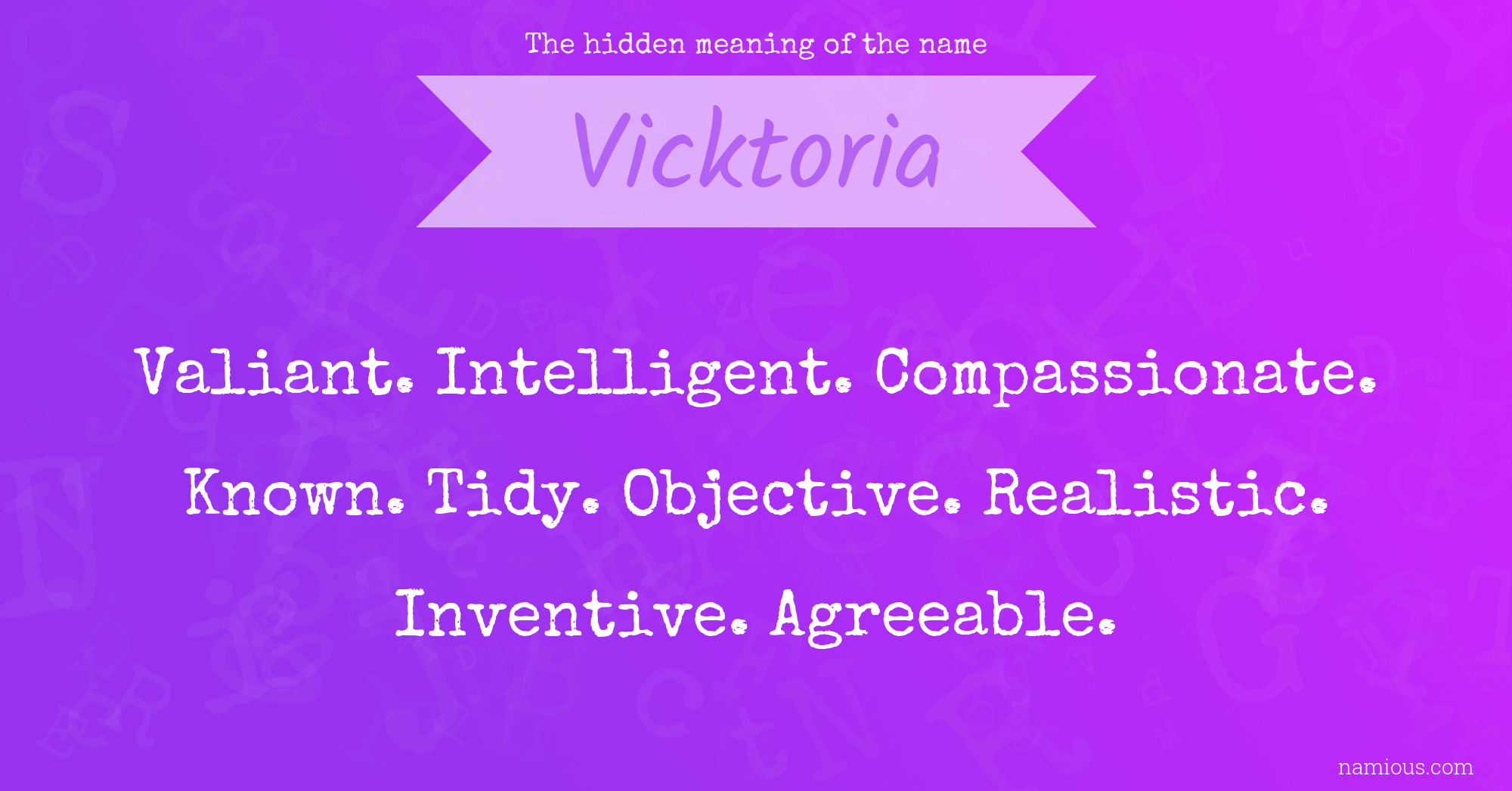 The hidden meaning of the name Vicktoria