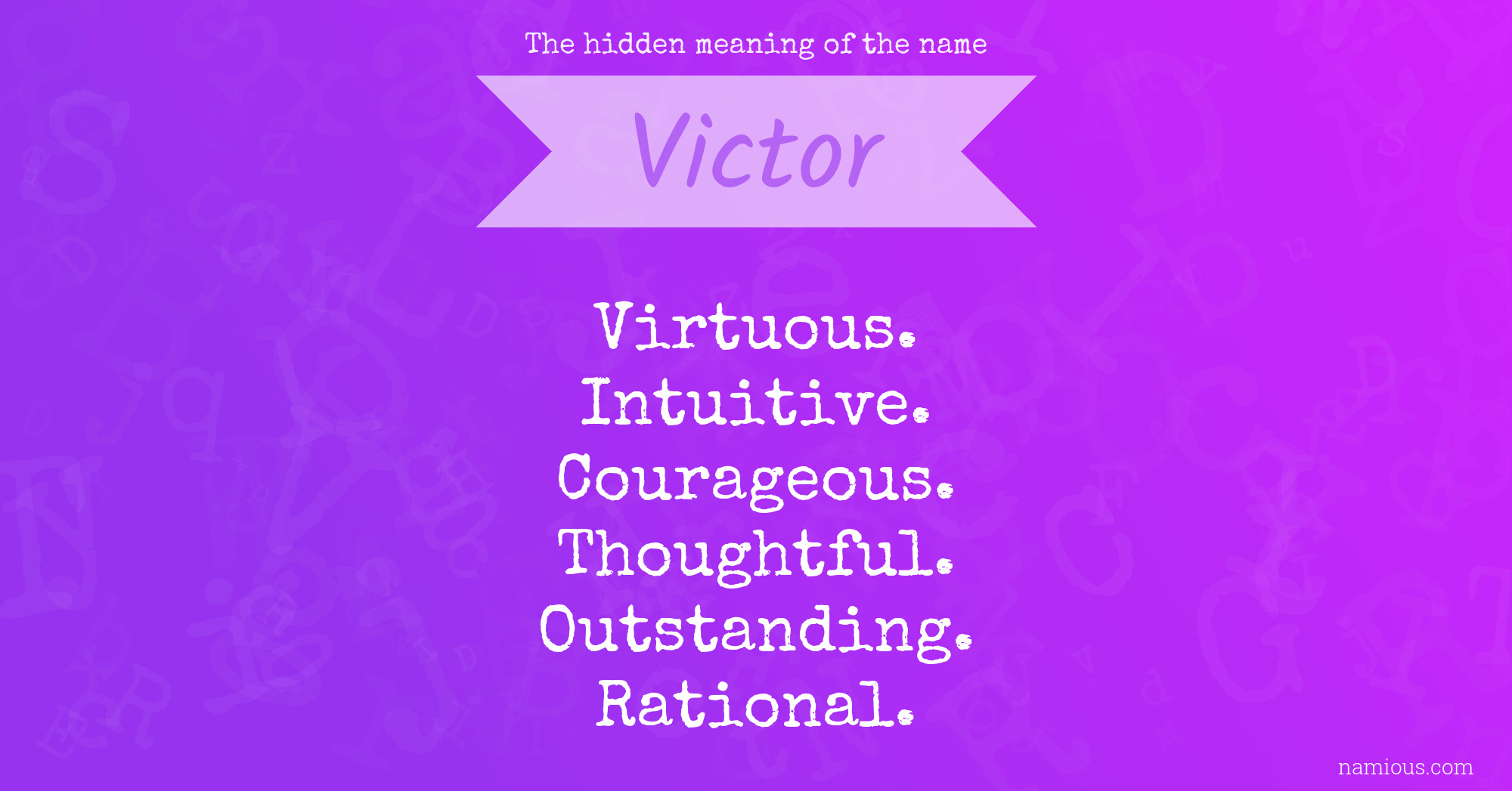 The hidden meaning of the name Victor