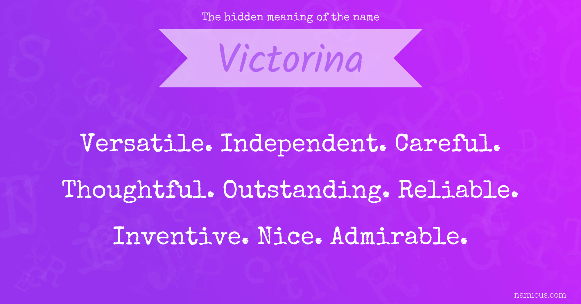 The hidden meaning of the name Victorina