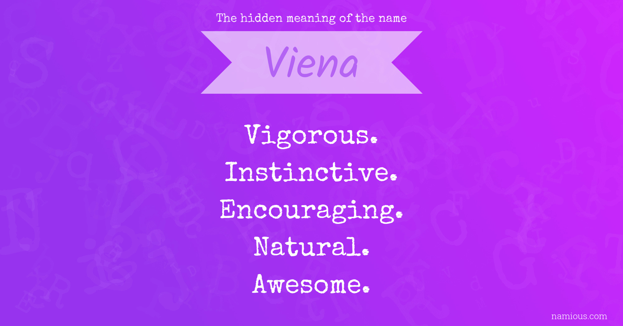 The hidden meaning of the name Viena