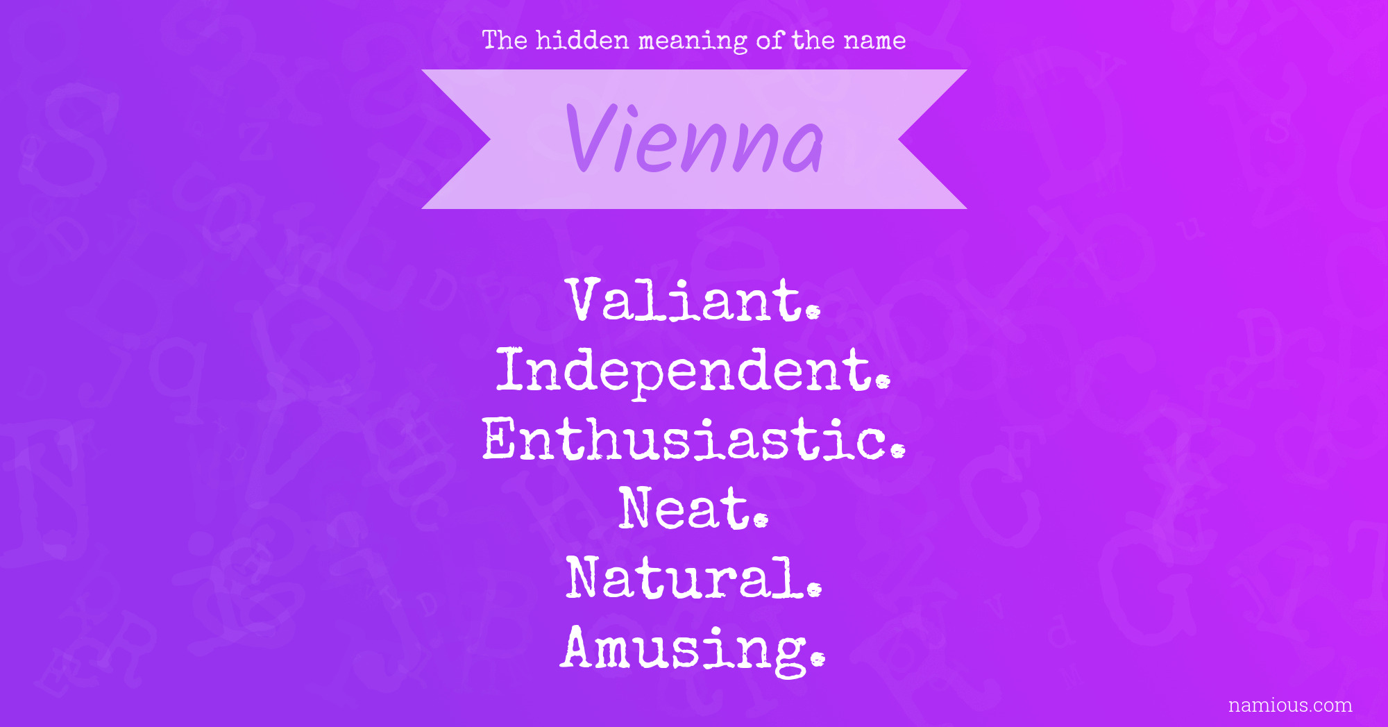 The hidden meaning of the name Vienna