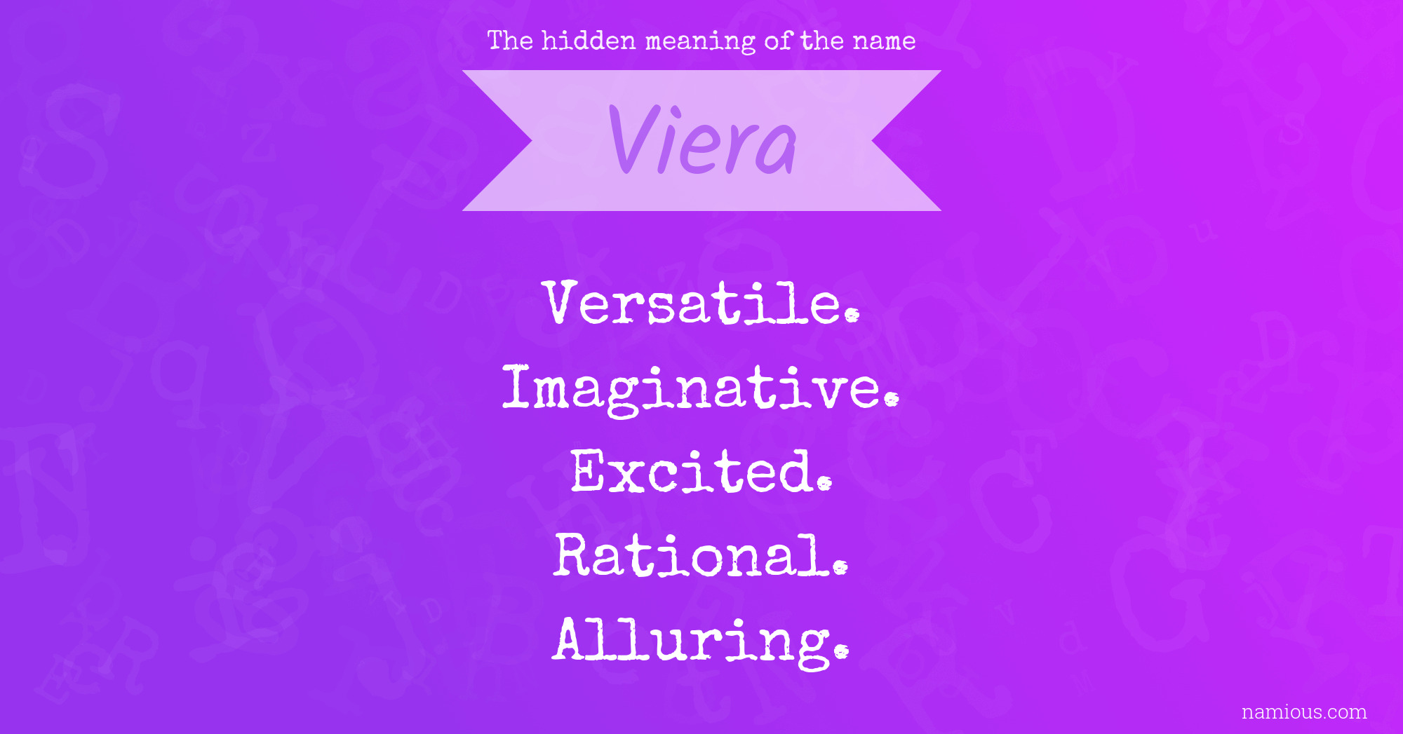 The hidden meaning of the name Viera