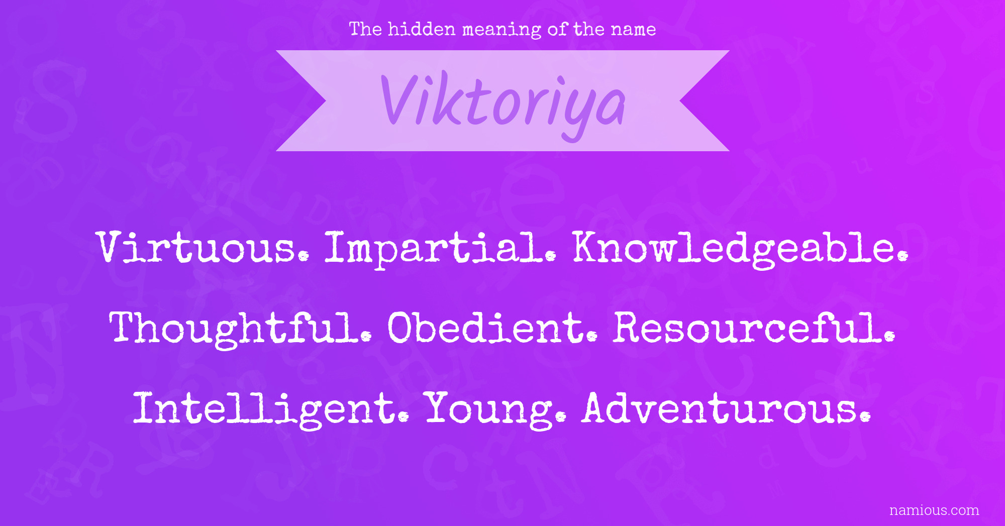 The hidden meaning of the name Viktoriya